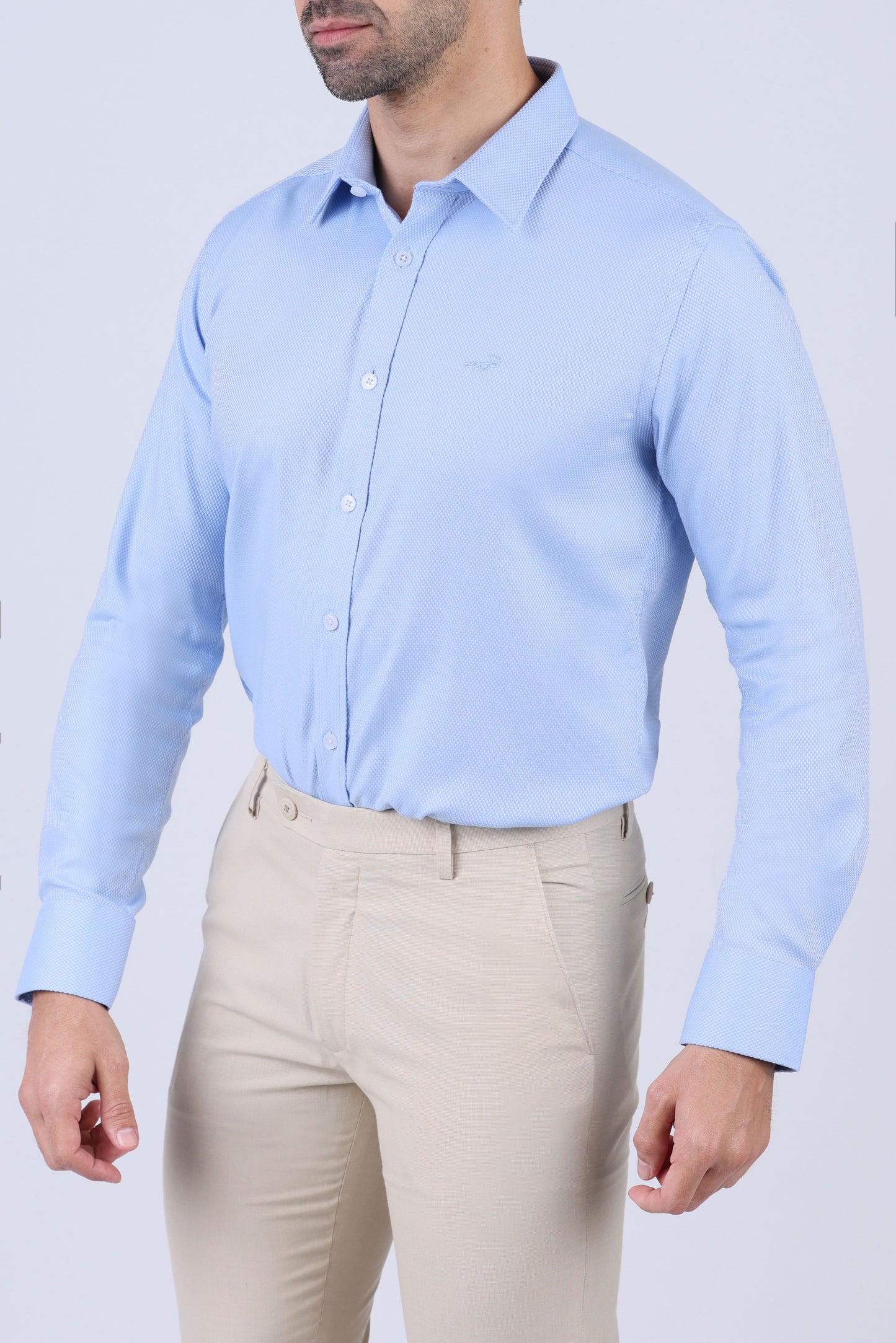 Crocodile Men Formal Seasonal Slim Fit Shirts - Blue