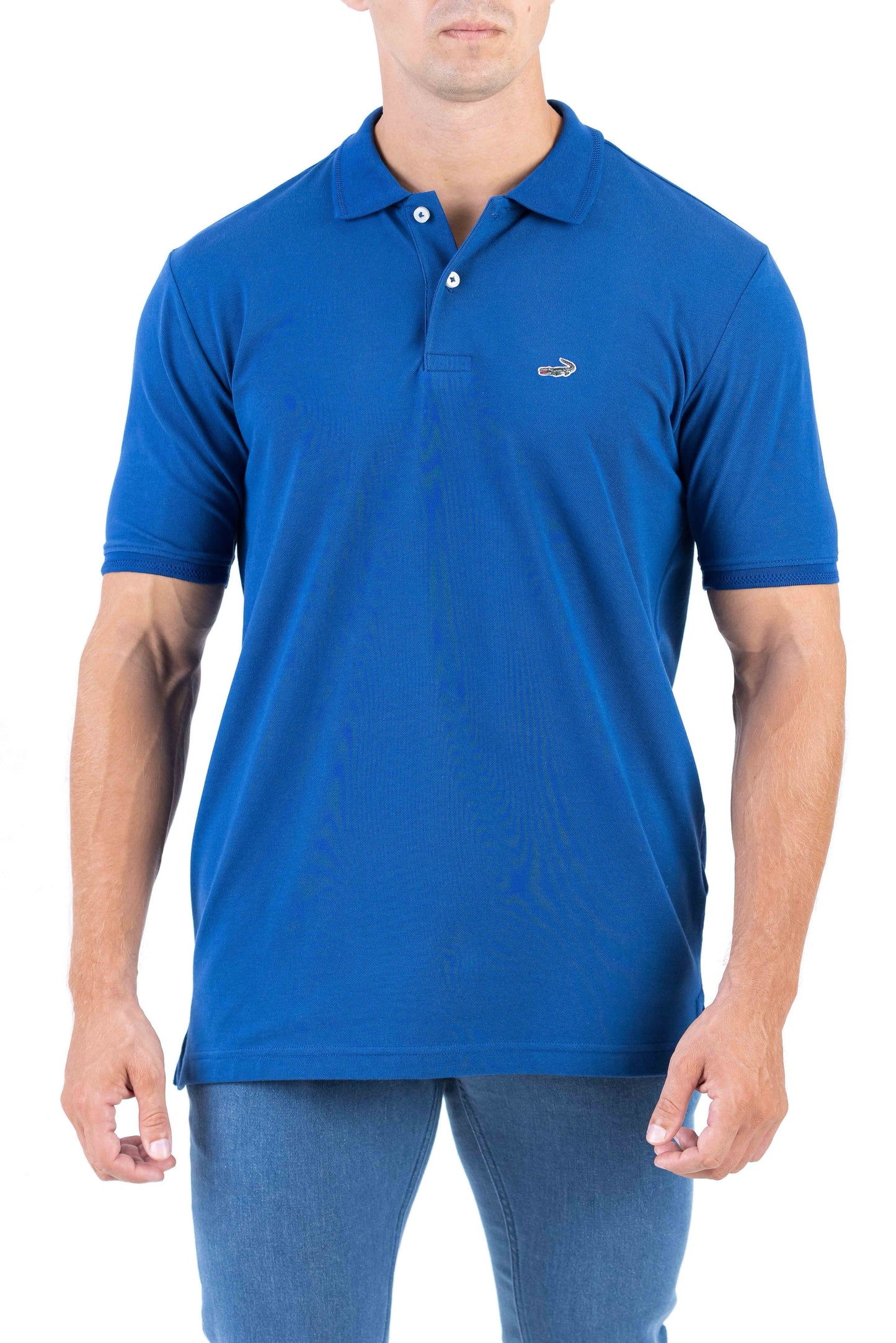 Crocodile Regular Fit Pima Polo - True Navy