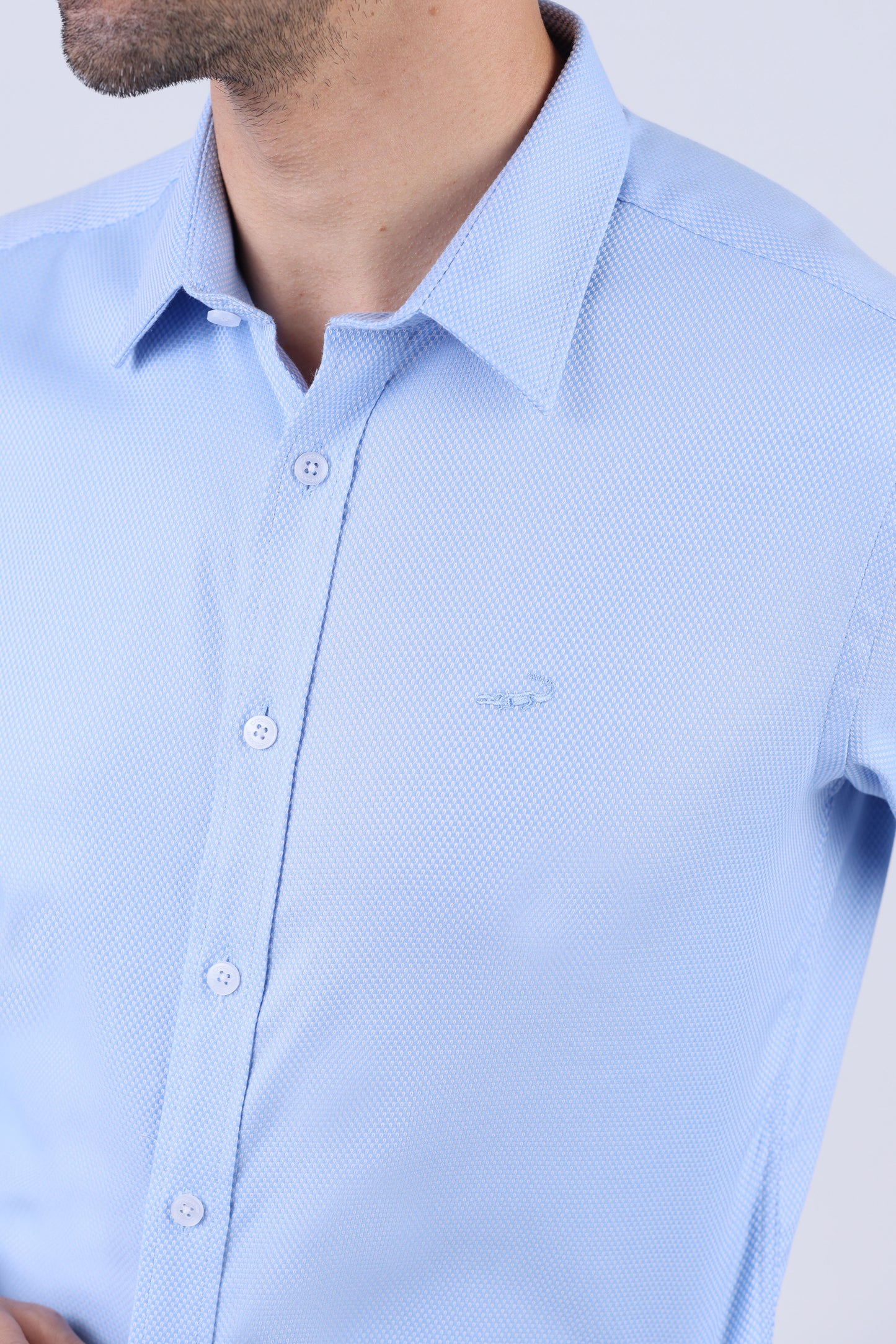 Crocodile Men Formal Seasonal Slim Fit Shirts - Blue