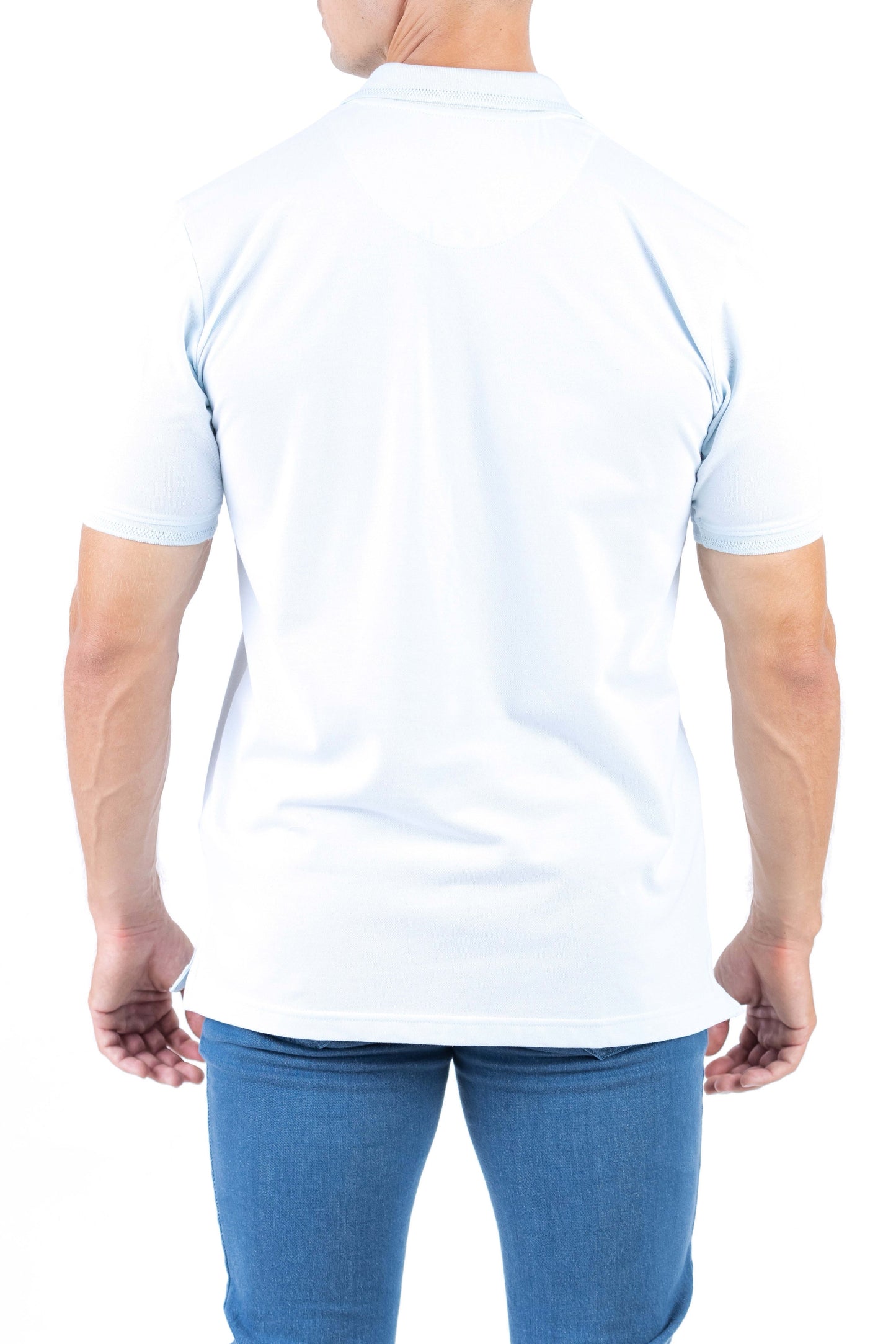 Crocodile Regular Fit Pima Polo - Pastel Blue
