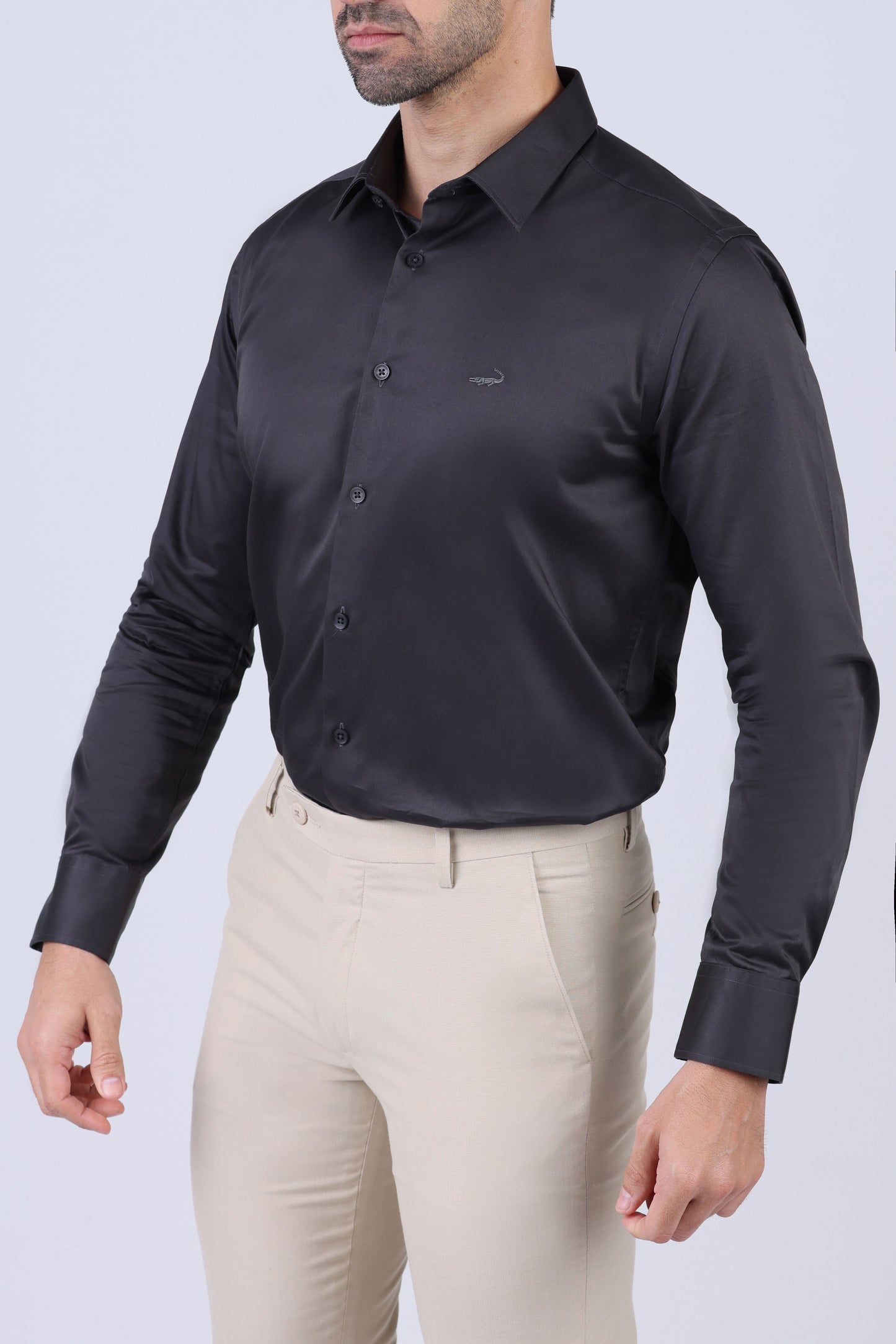 Crocodile Men Evening Slim Fit Shirts - Chocolate