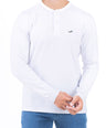 Crocodile Plain Henley Slim Fit Tee - Snow White