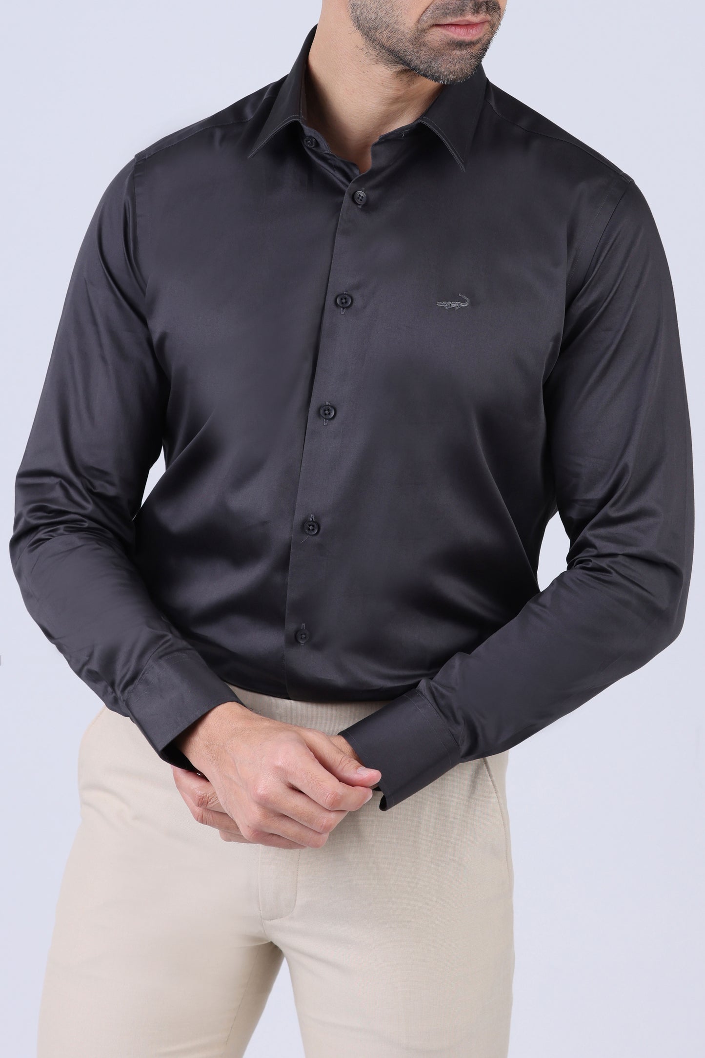Crocodile Men Evening Slim Fit Shirts - Chocolate