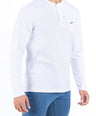 Crocodile Plain Henley Slim Fit Tee - Snow White