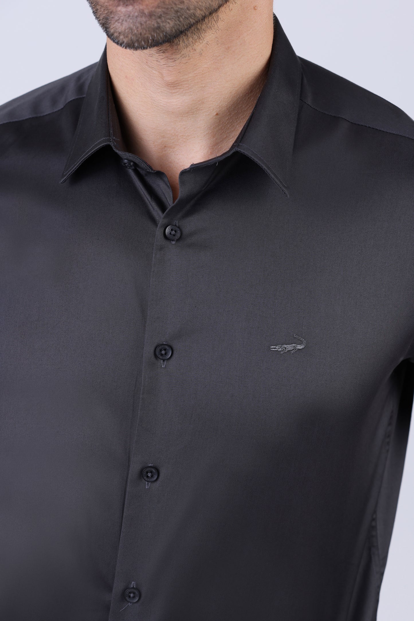 Crocodile Men Evening Slim Fit Shirts - Chocolate