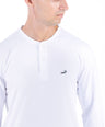 Crocodile Plain Henley Slim Fit Tee - Snow White