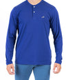 Crocodile Plain Henley Slim Fit Tee - Blue Depths