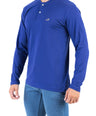 Crocodile Plain Henley Slim Fit Tee - Blue Depths