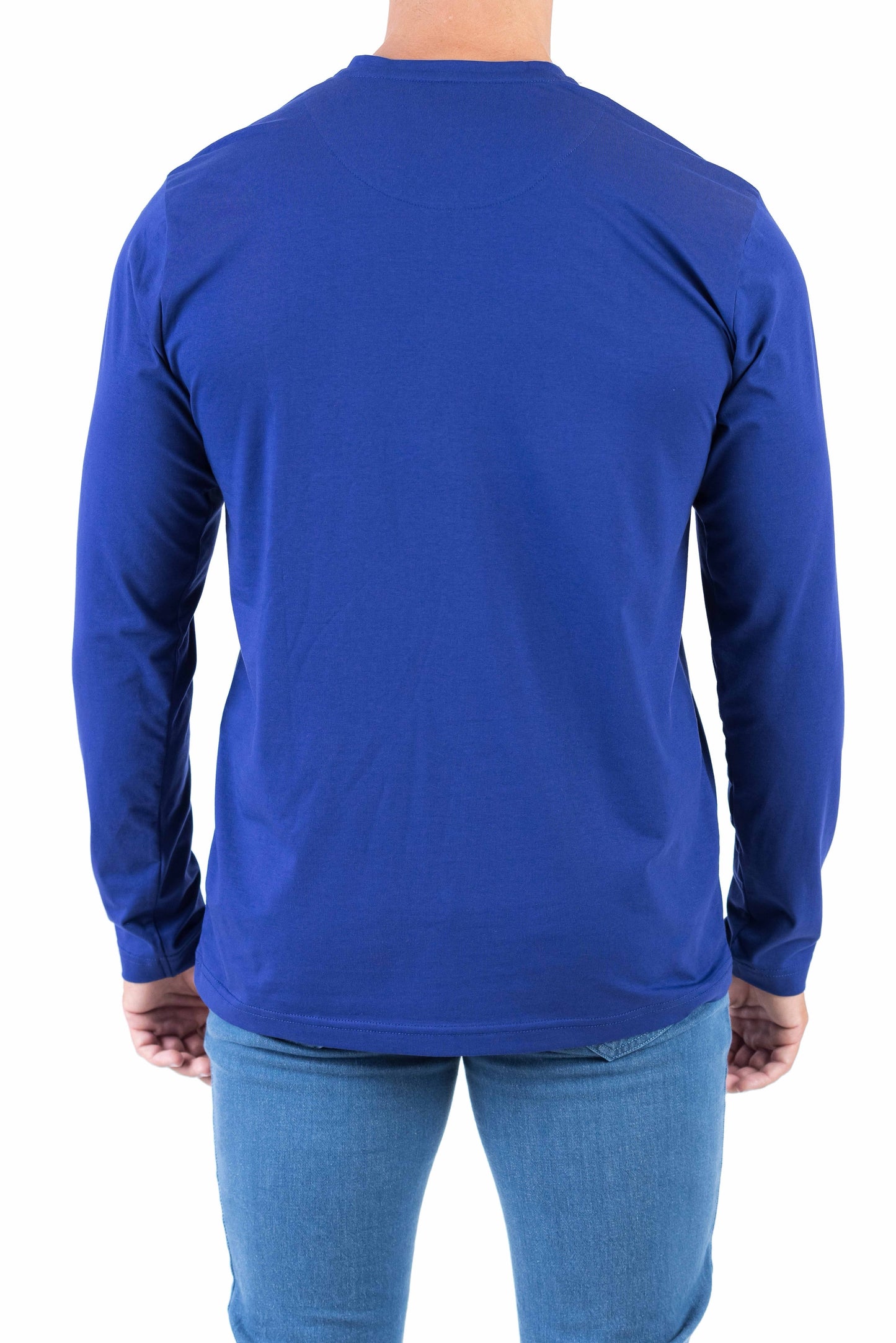 Crocodile Plain Henley Slim Fit Tee - Blue Depths