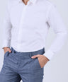 Crocodile Men Evening Slim Fit Shirts - Egret