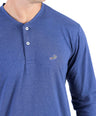 Crocodile Plain Henley Slim Fit Tee - Royal