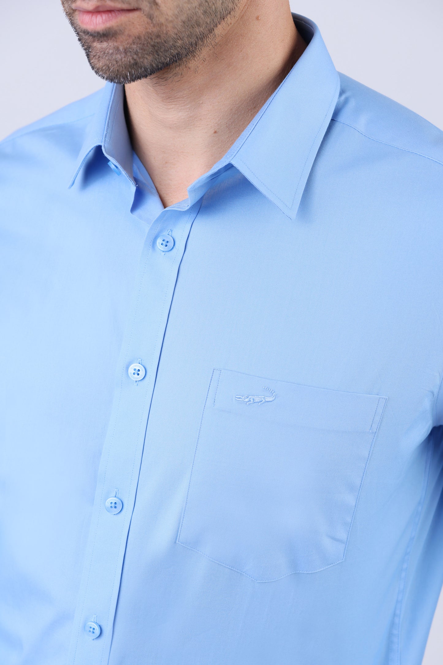 Crocodile Men Formal Seasonal Slim Fit F/S Shirts - Blue