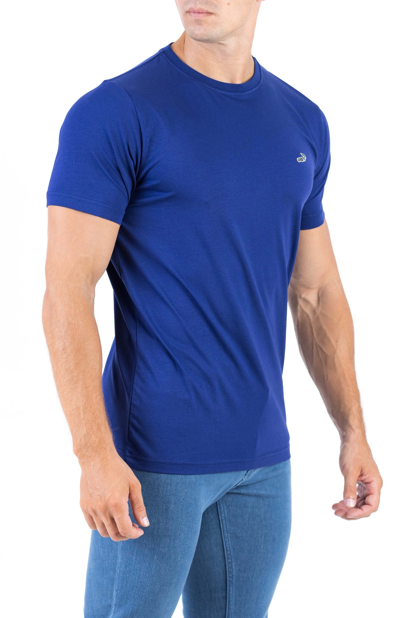 Crocodile Crew Neck Single Jersey Action Fit - Blue Depths