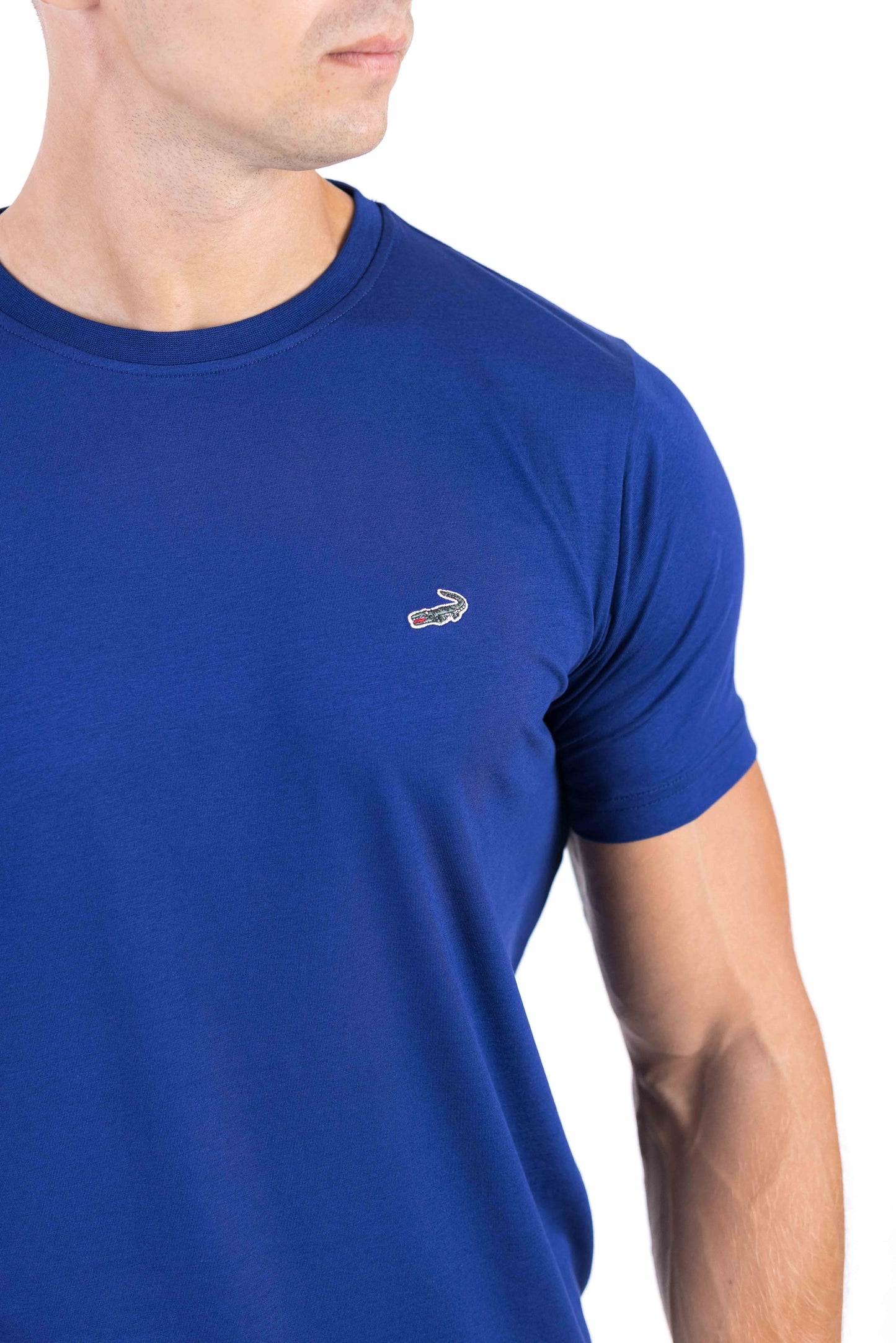 Crocodile Crew Neck Single Jersey Action Fit - Blue Depths