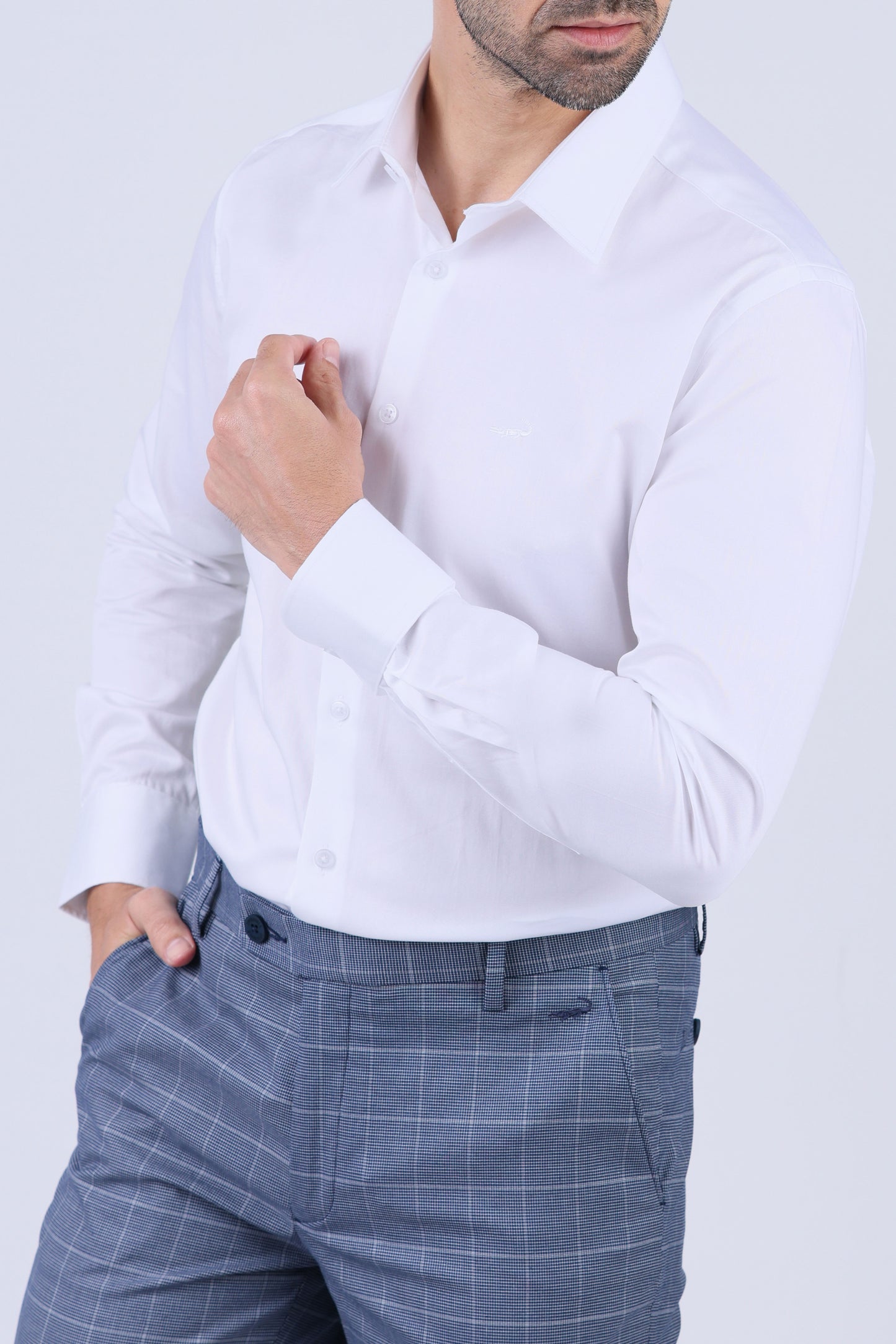 Crocodile Men Evening Slim Fit Shirts - White