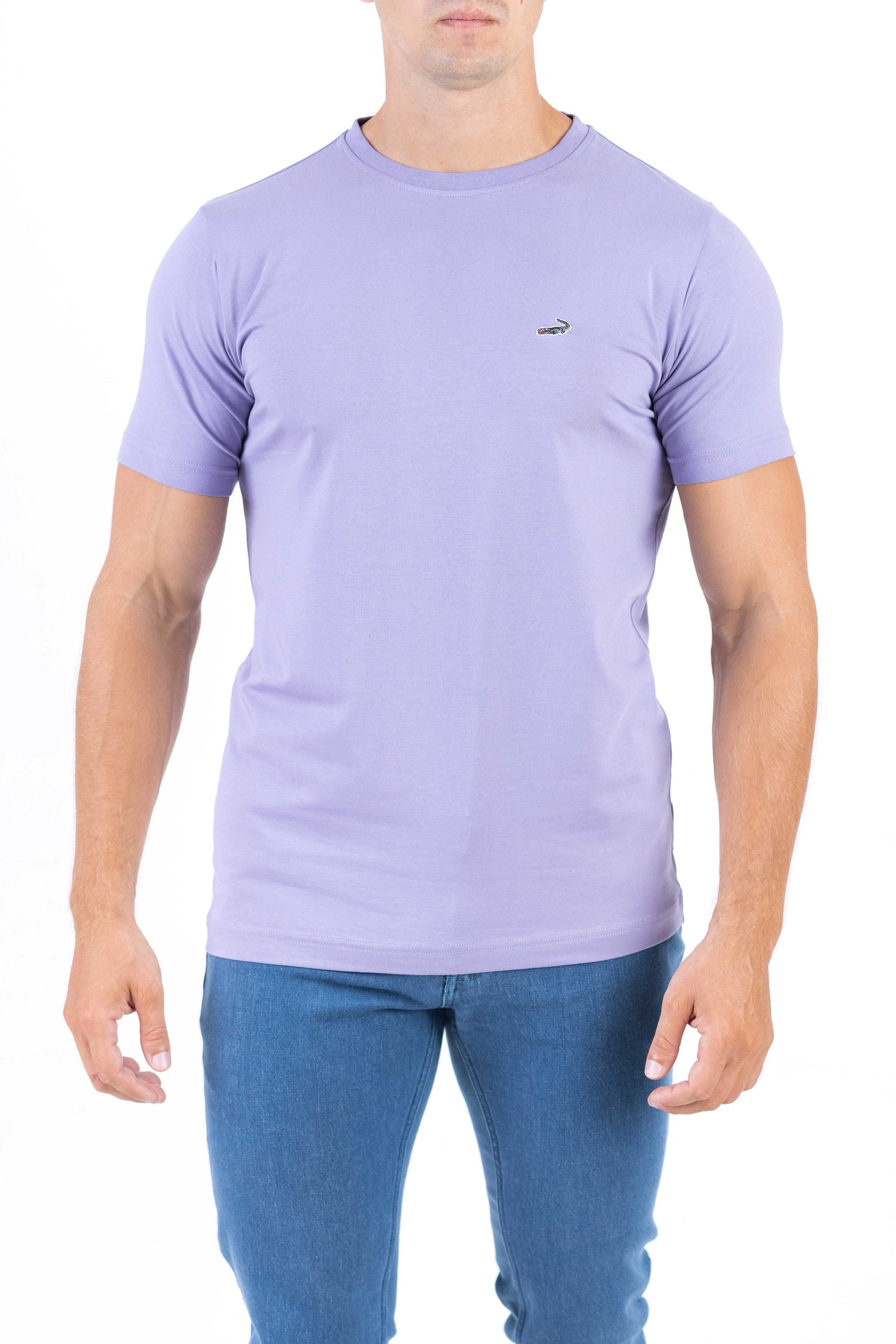 Crocodile Crew Neck Single Jersey Action Fit - Dusty Lavender