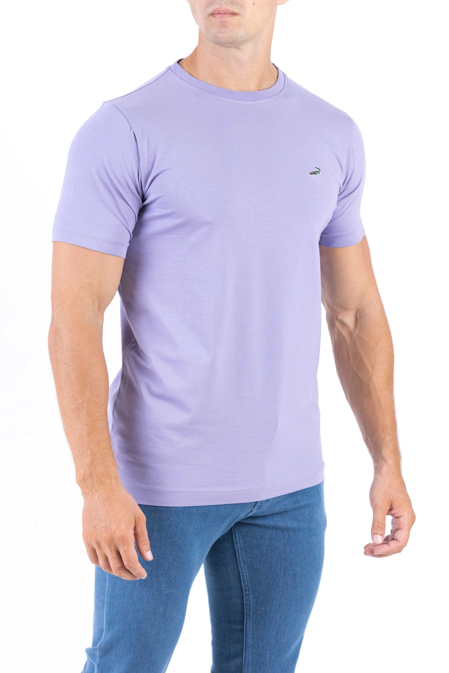Crocodile Crew Neck Single Jersey Action Fit - Dusty Lavender