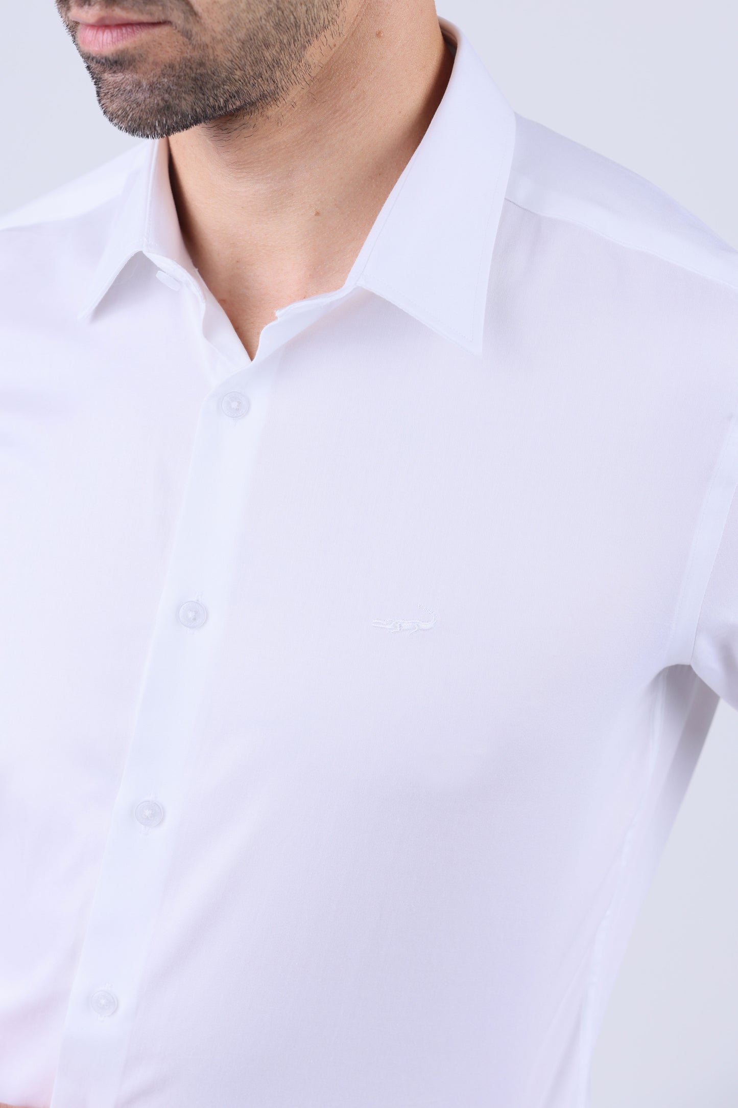 Crocodile Men Evening Slim Fit Shirts - White
