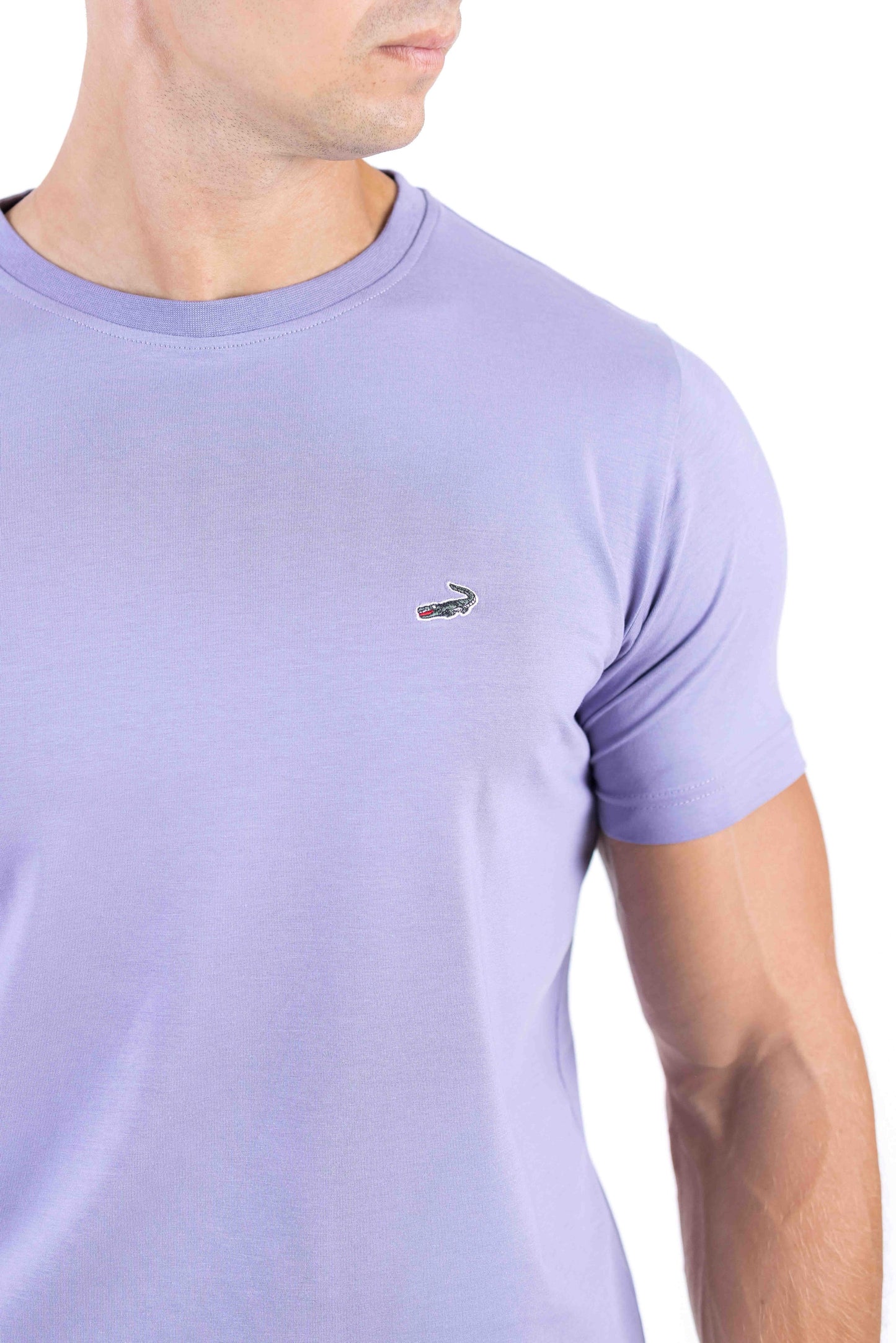 Crocodile Crew Neck Single Jersey Action Fit - Dusty Lavender