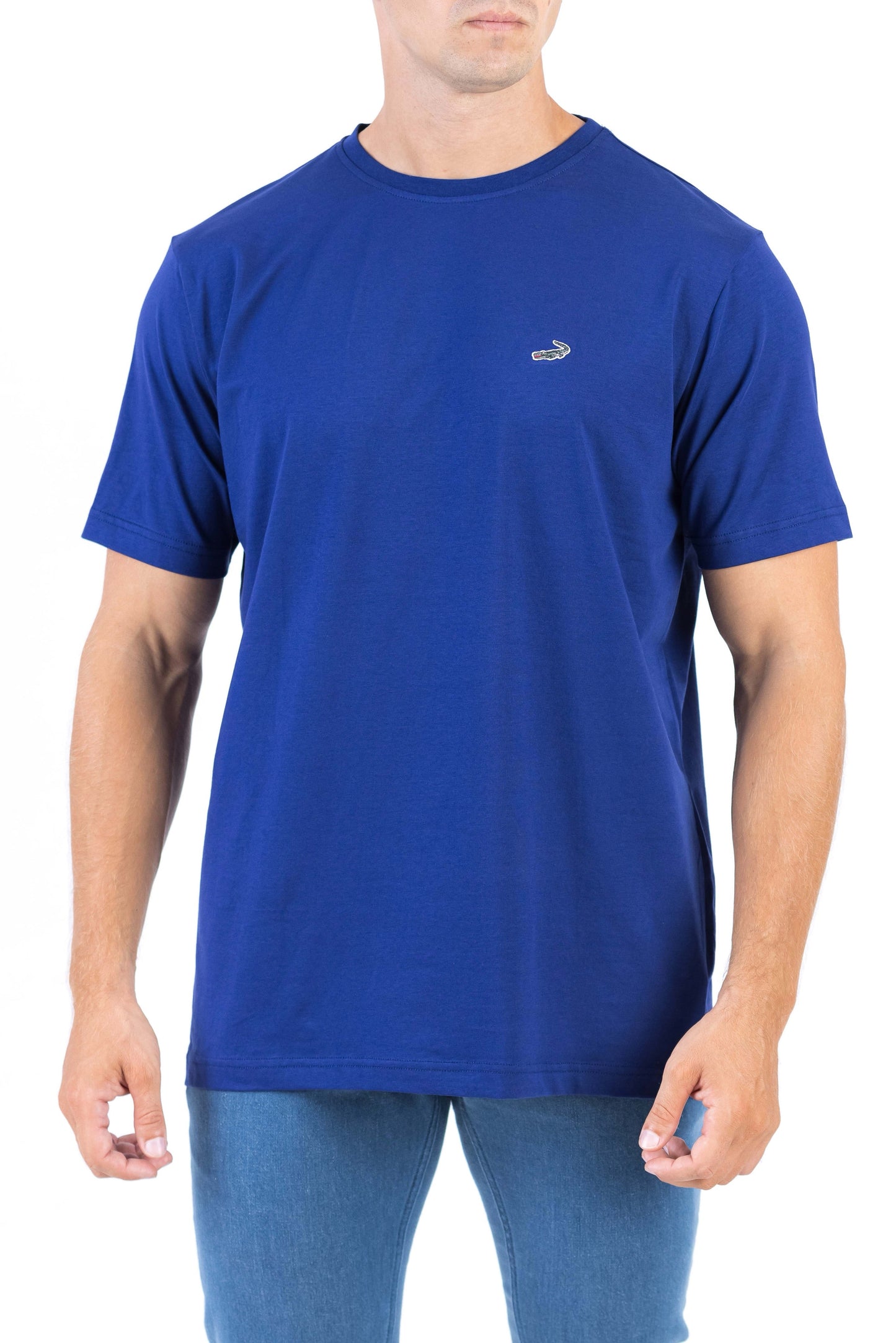 Crocodile Crew Neck Single Jersey Regular Fit - Blue Depths