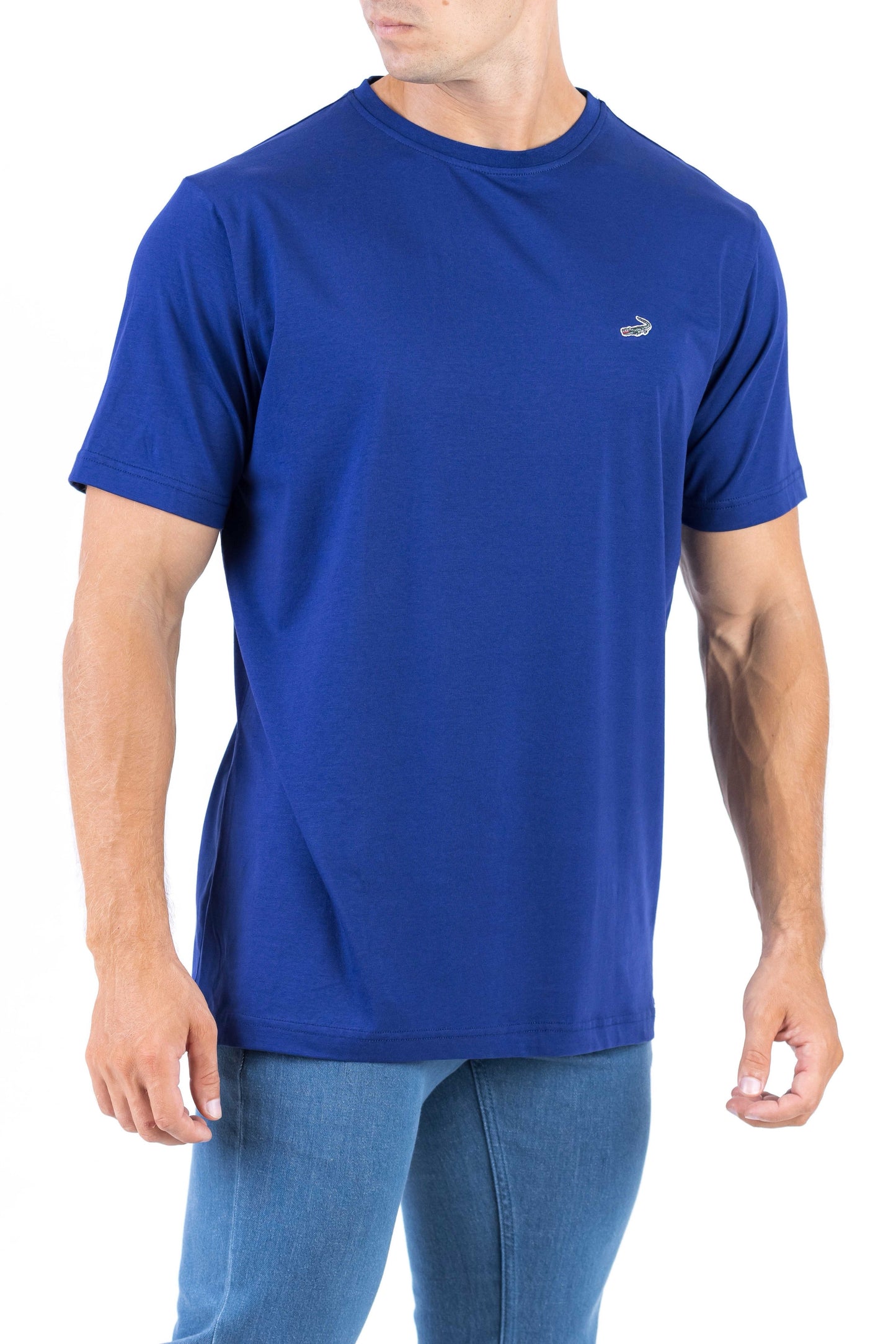 Crocodile Crew Neck Single Jersey Regular Fit - Blue Depths