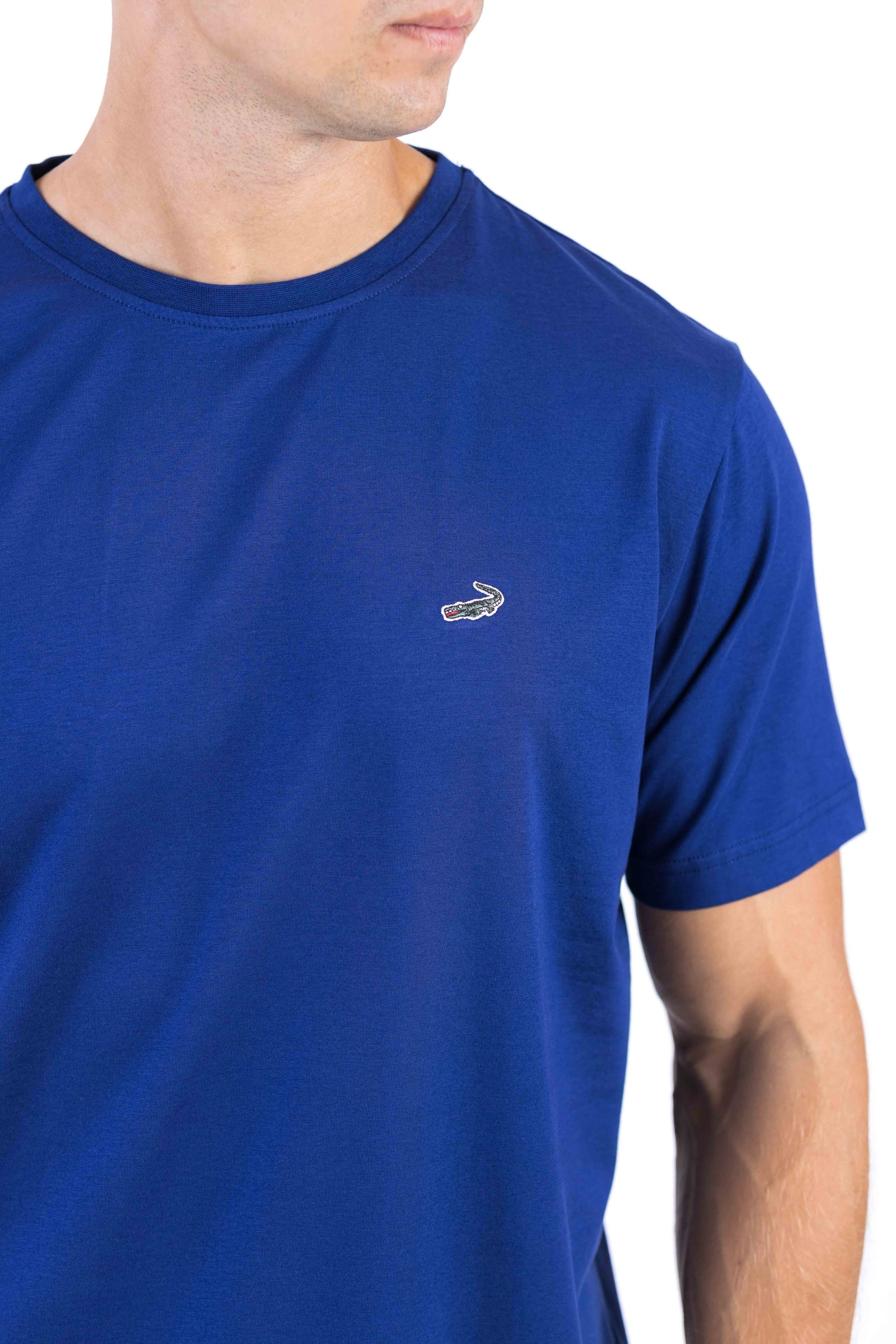 Crocodile Crew Neck Single Jersey Regular Fit - Blue Depths