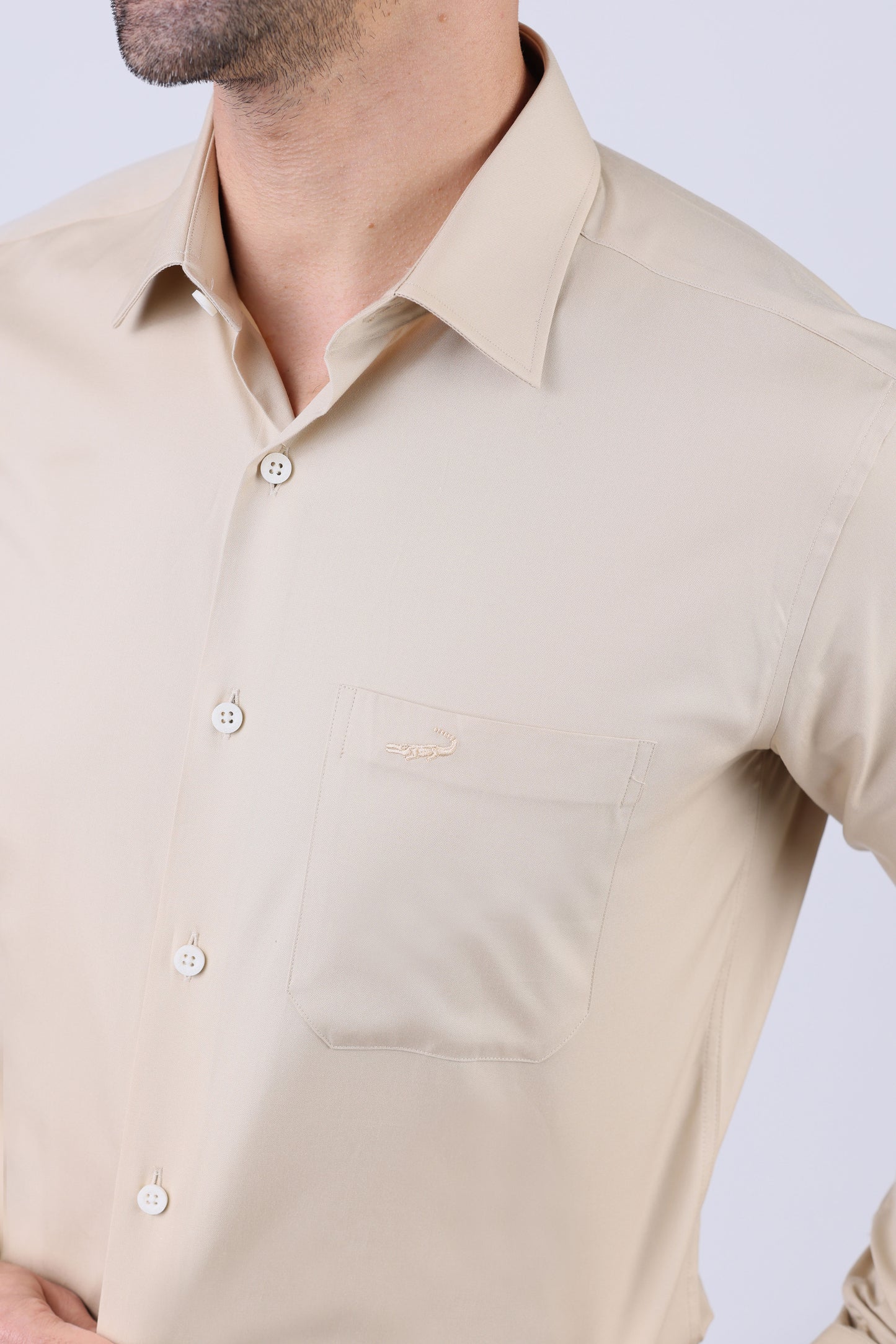 Crocodile Slim Fit Semi Casual Shirt - Wheat