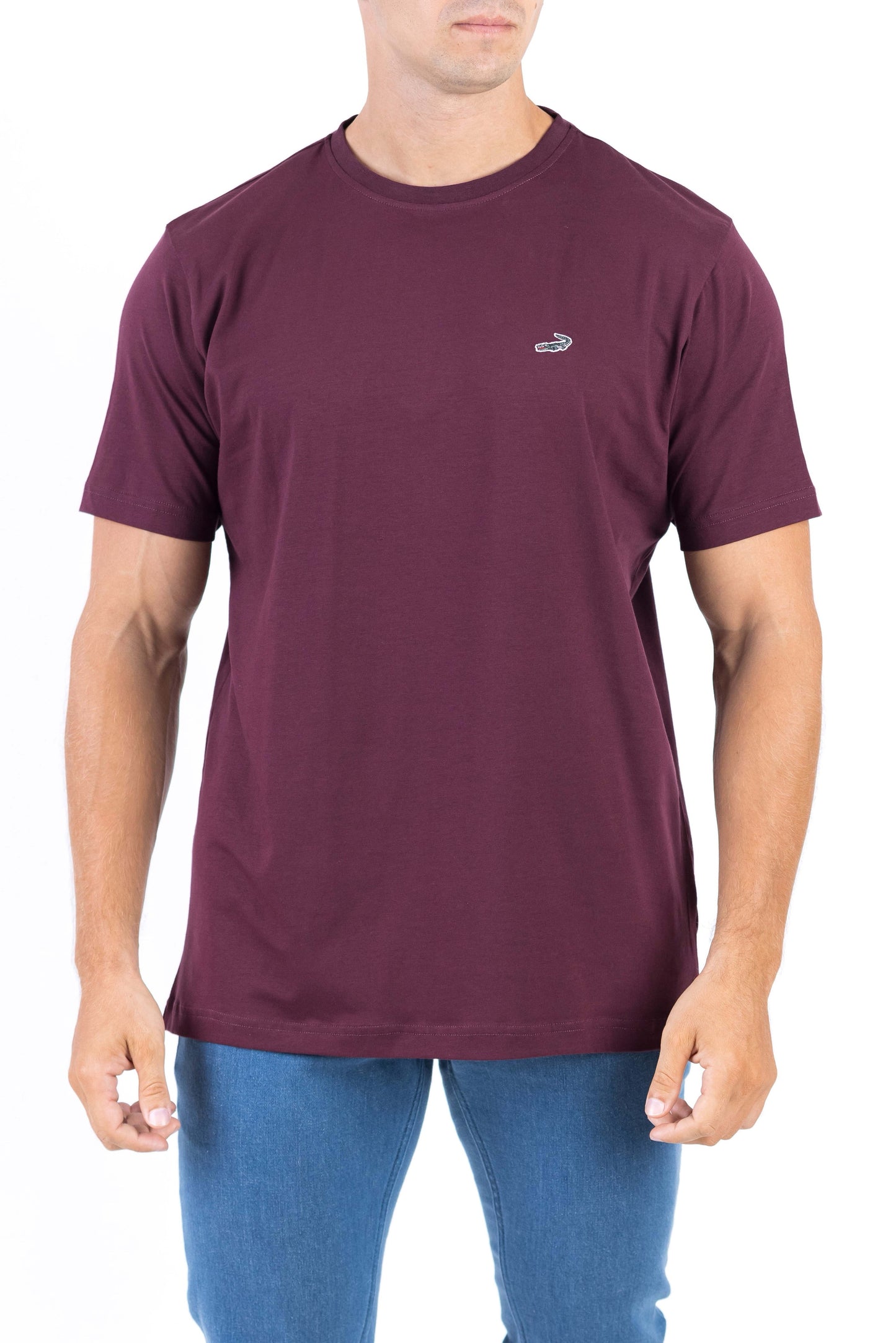 Crocodile Crew Neck Single Jersey Regular Fit - Biking Red