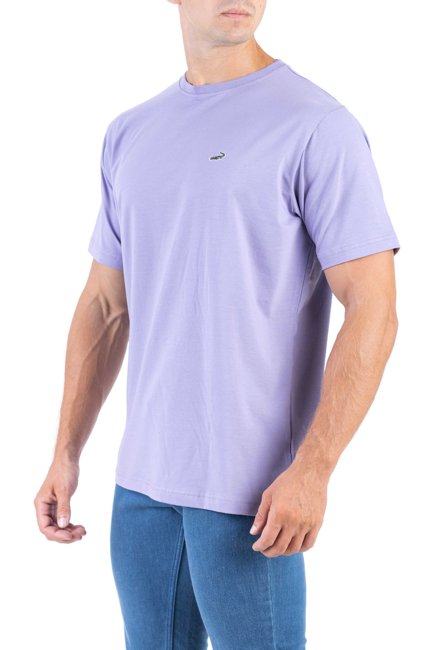 Crocodile Crew Neck Single Jersey Regular Fit - Dusty Lavender