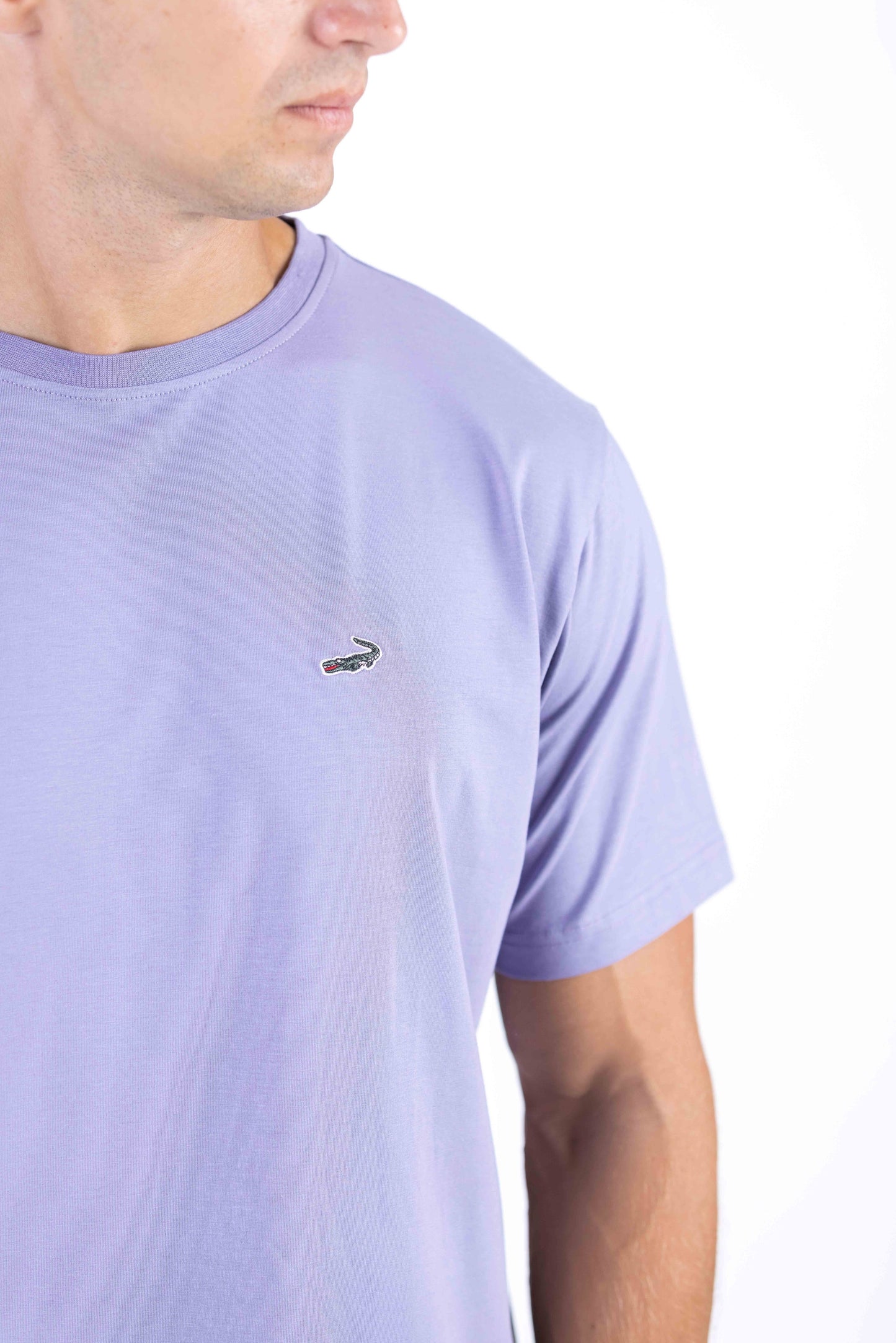 Crocodile Crew Neck Single Jersey Regular Fit - Dusty Lavender