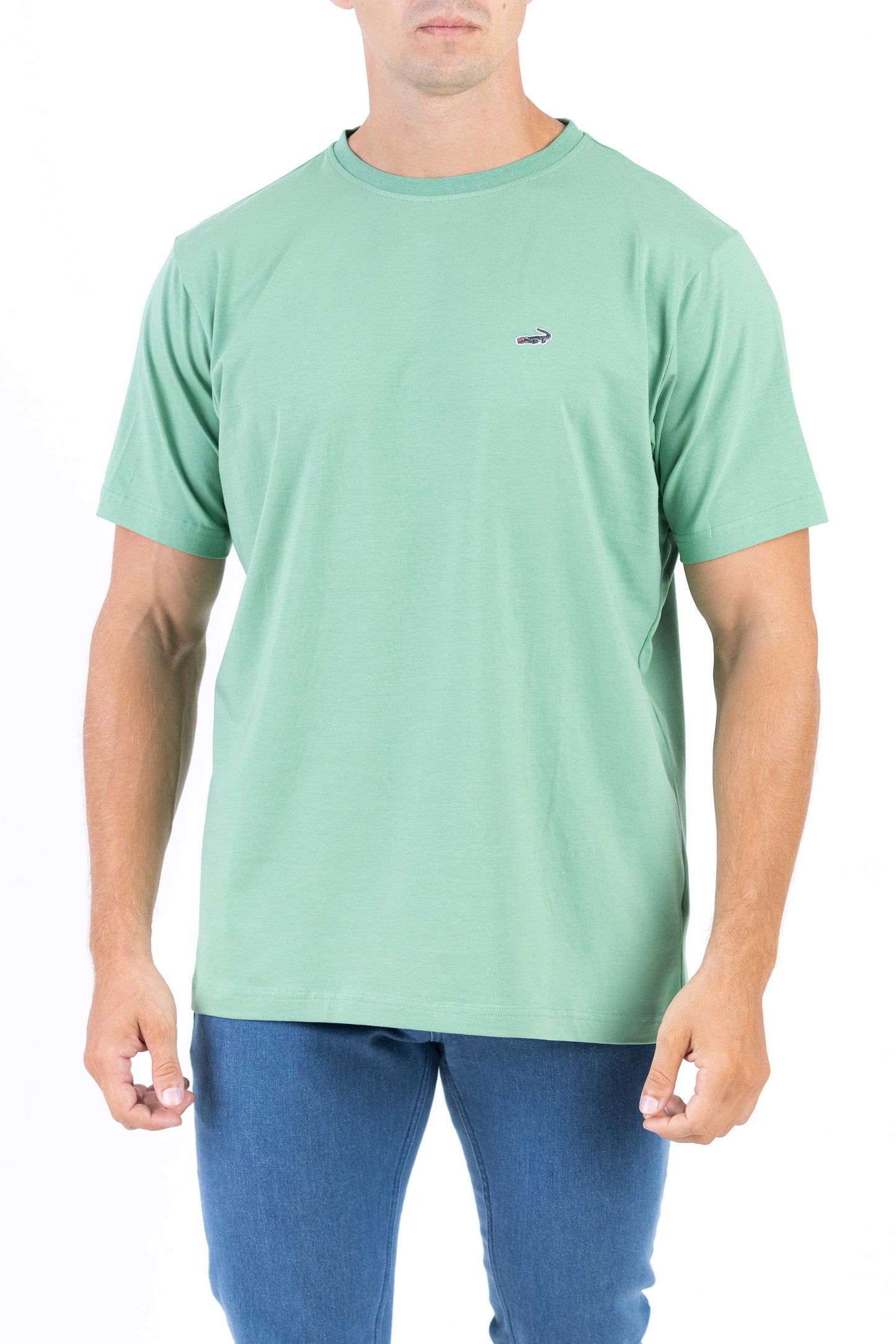 Crocodile Crew Neck Single Jersey Regular Fit - Light Green