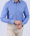 Crocodile Men Semi Casual Slim Fit Shirt - Victoria Blue