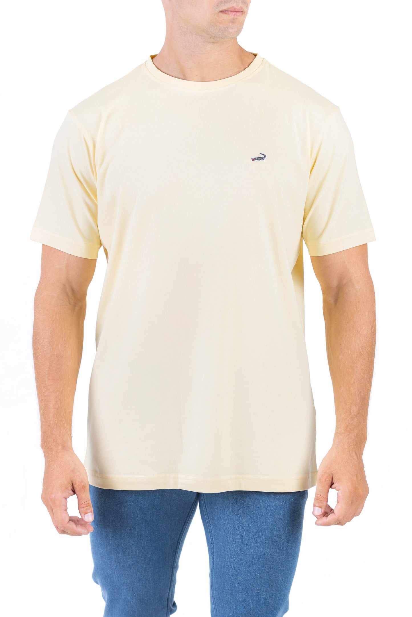 Crocodile Crew Neck Single Jersey Regular Fit - Blazing Yellow