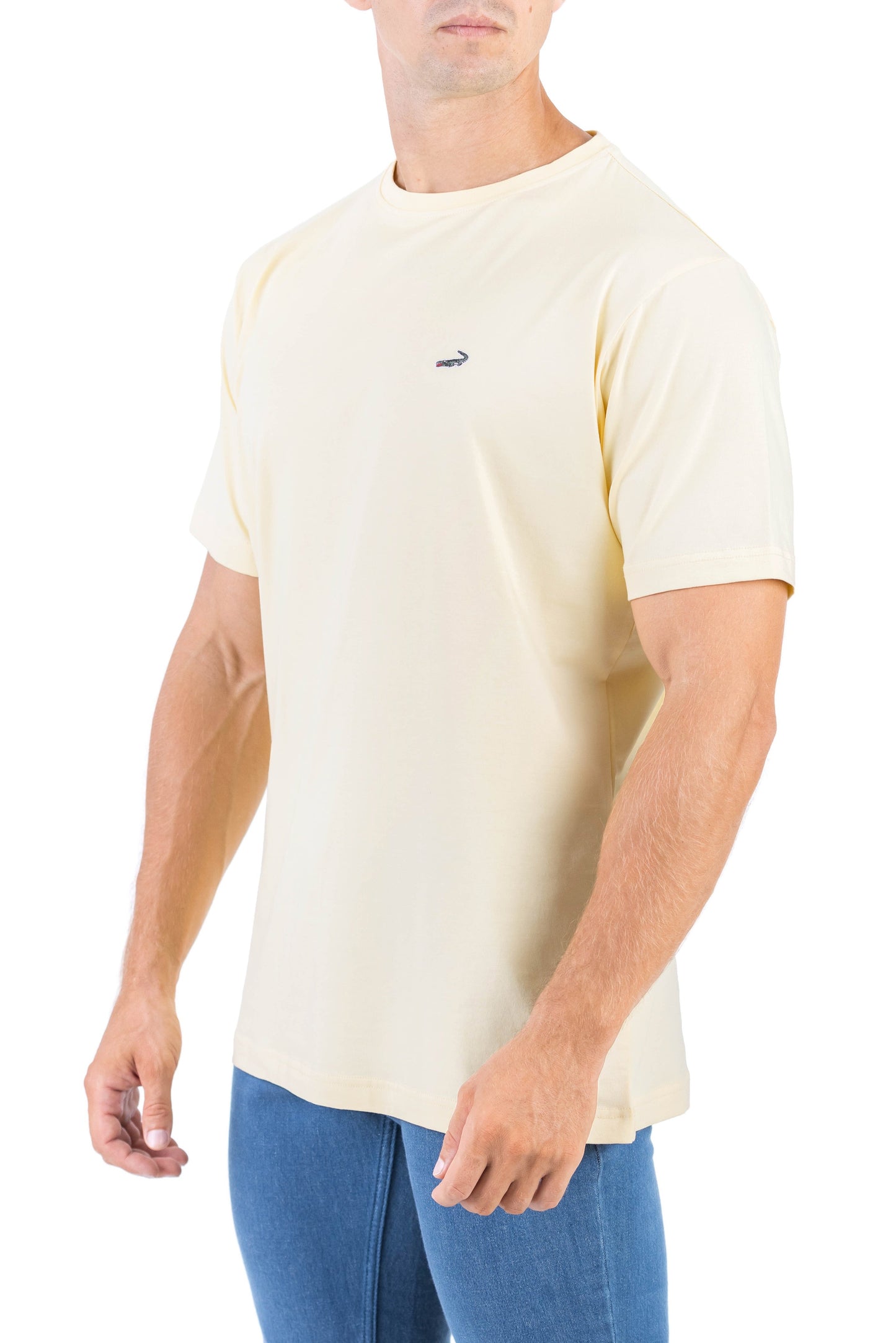 Crocodile Crew Neck Single Jersey Regular Fit - Blazing Yellow