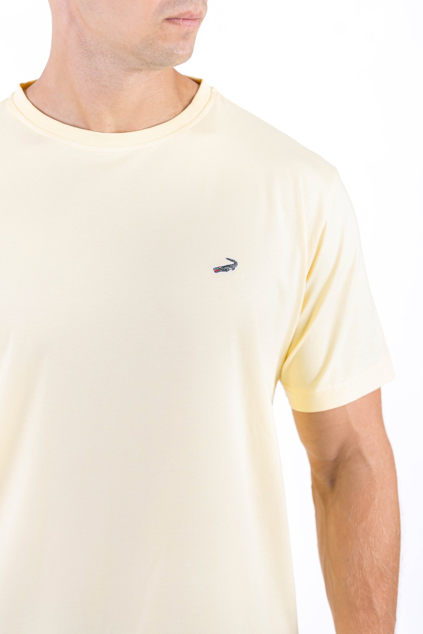 Crocodile Crew Neck Single Jersey Regular Fit - Blazing Yellow