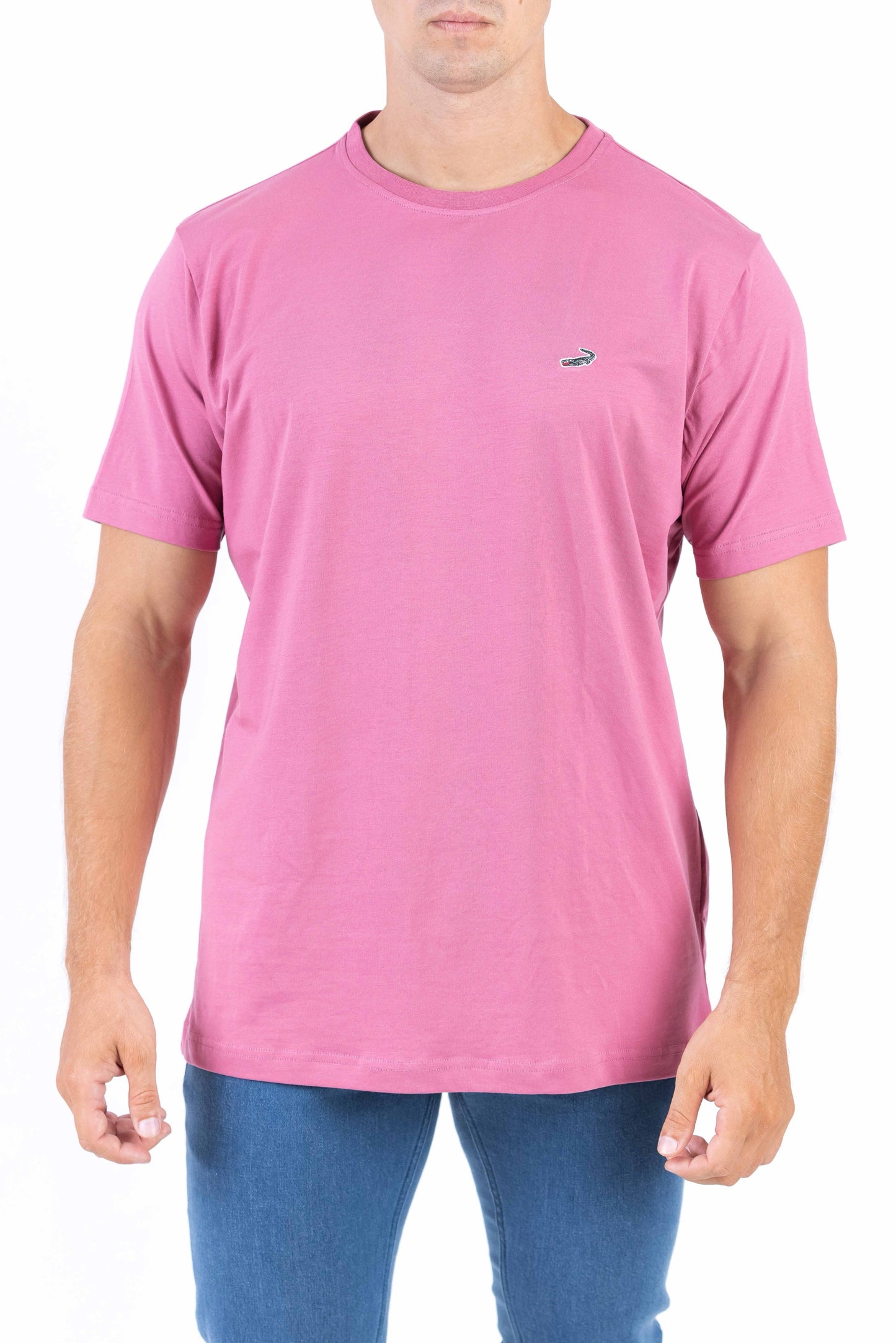 Crocodile Crew Neck Single Jersey Regular Fit - Rose Pink