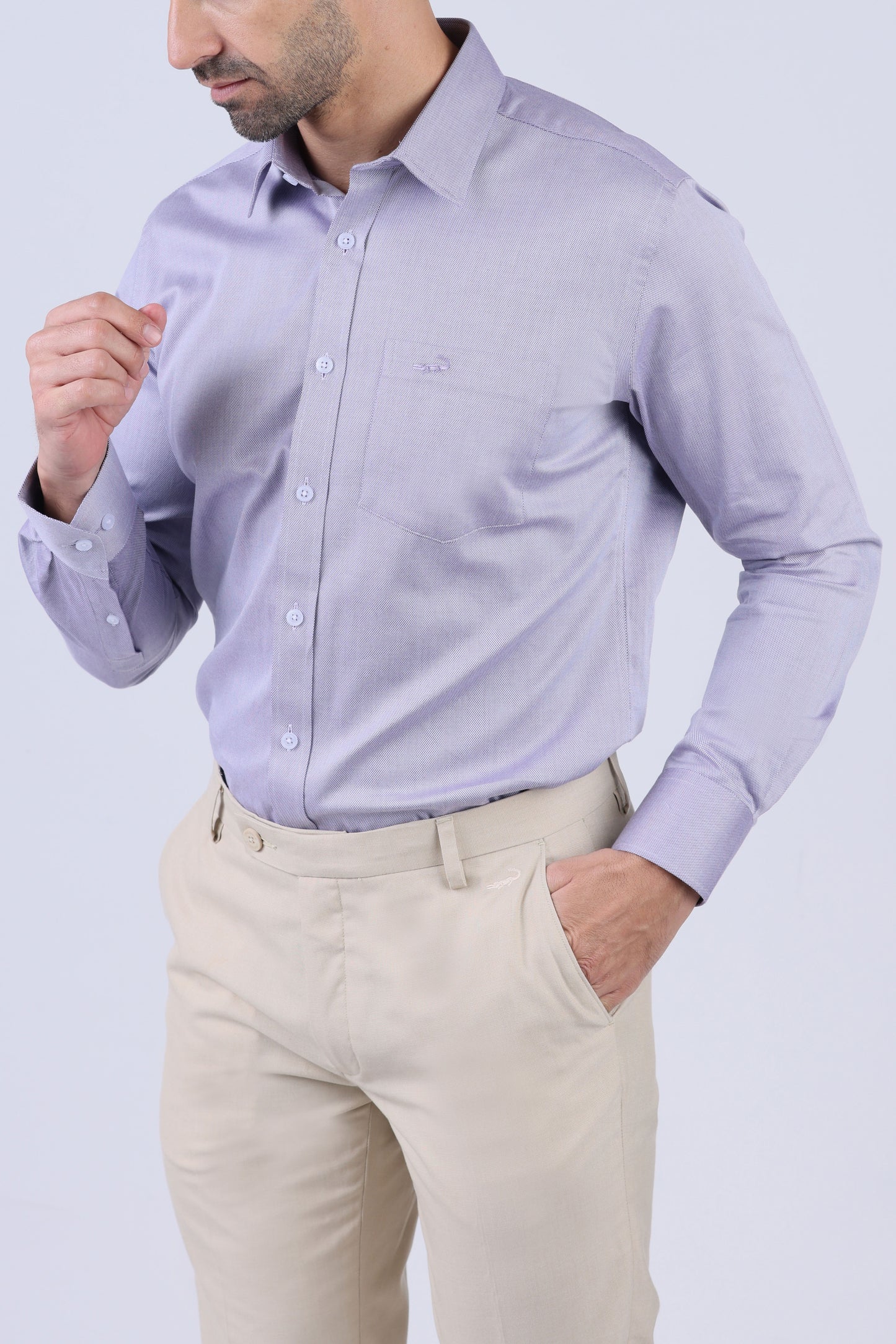 Crocodile Men Semi Casual Slim Fit Shirt - Purple