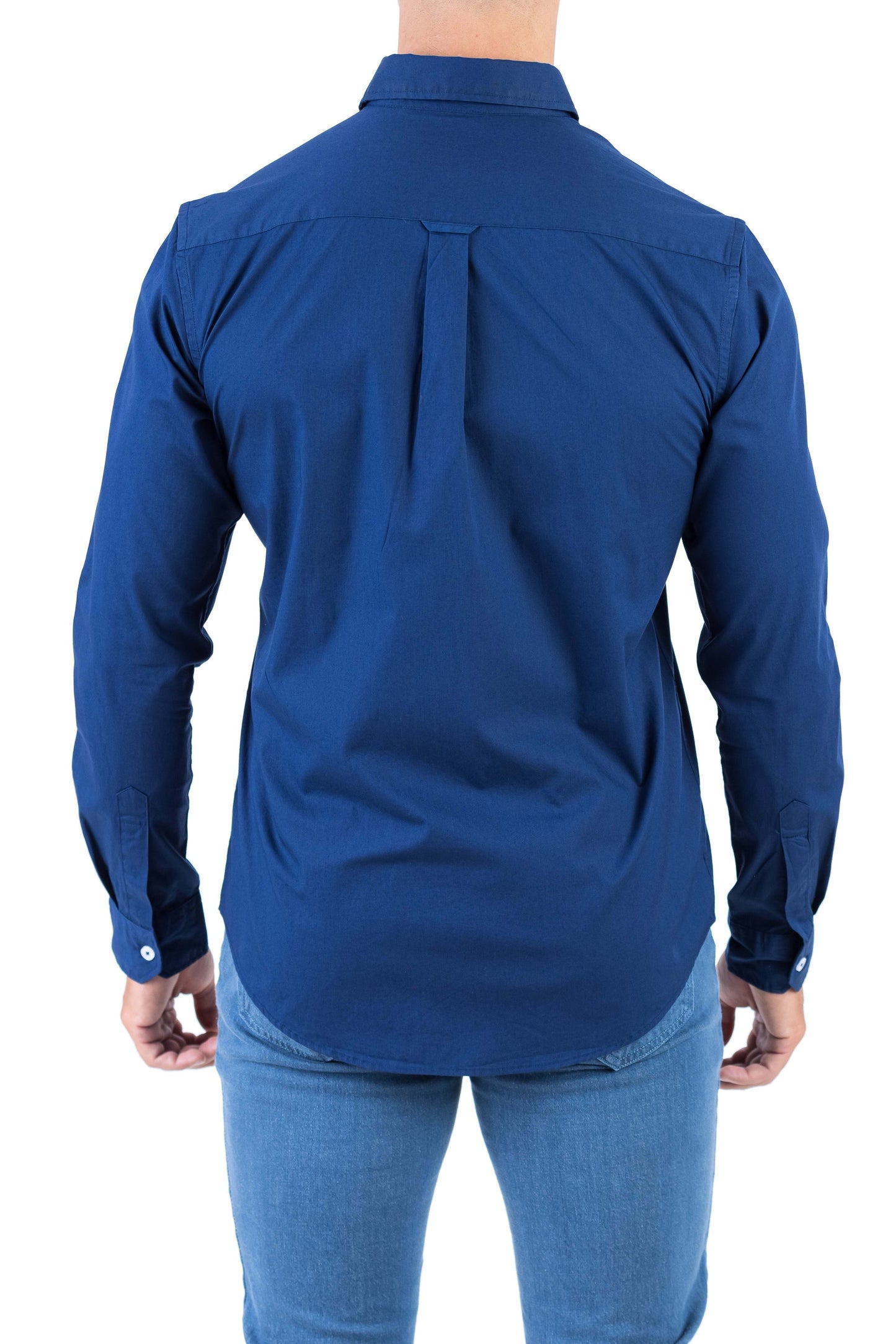Crocodile Semi Casual Plain Slim Fit Shirt - Blue Estate