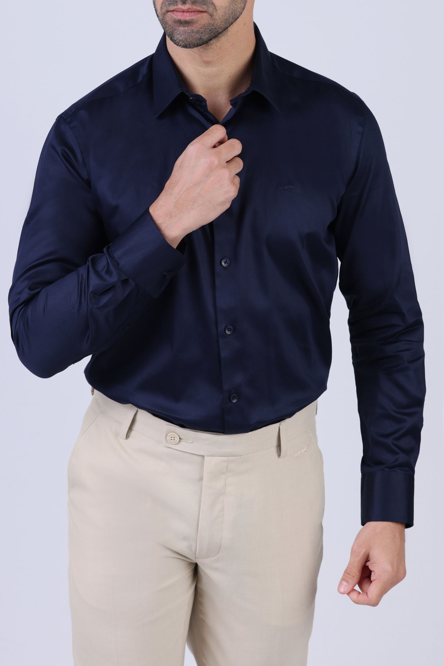Crocodile Men Evening Slim Fit Shirts - Navy