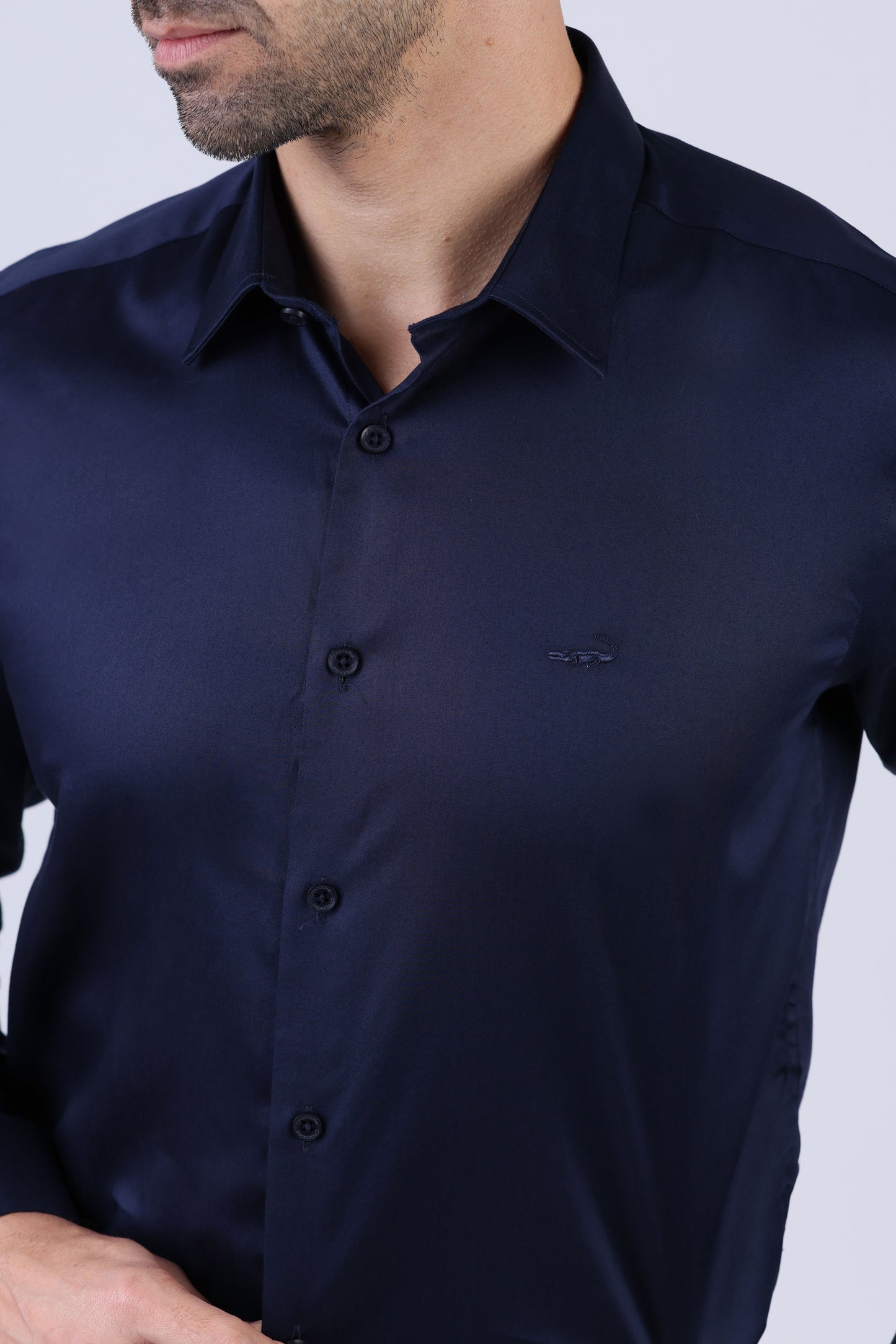 Crocodile Men Evening Slim Fit Shirts - Navy