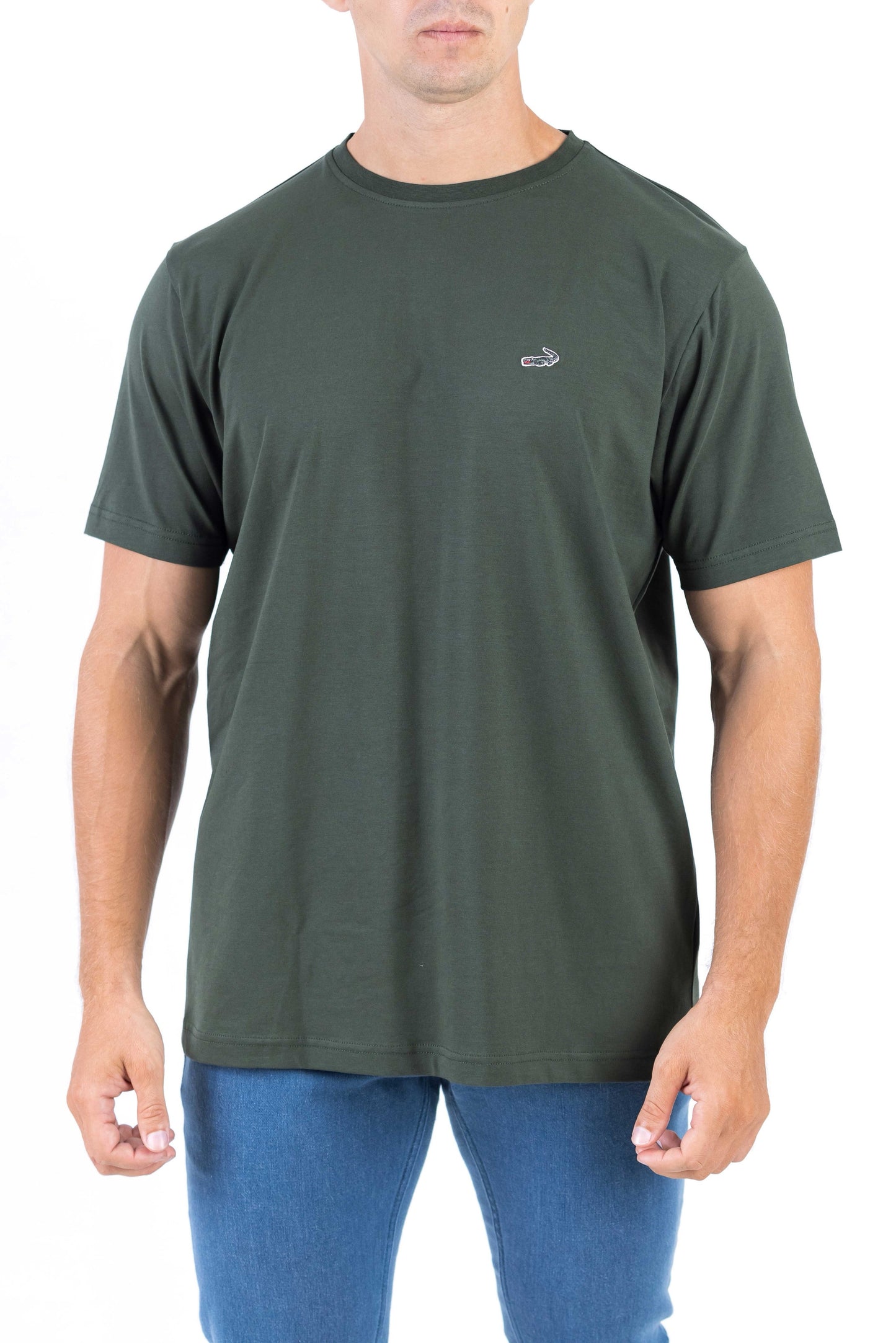 Crocodile Crew Neck Single Jersey Regular Fit - Dark Grey