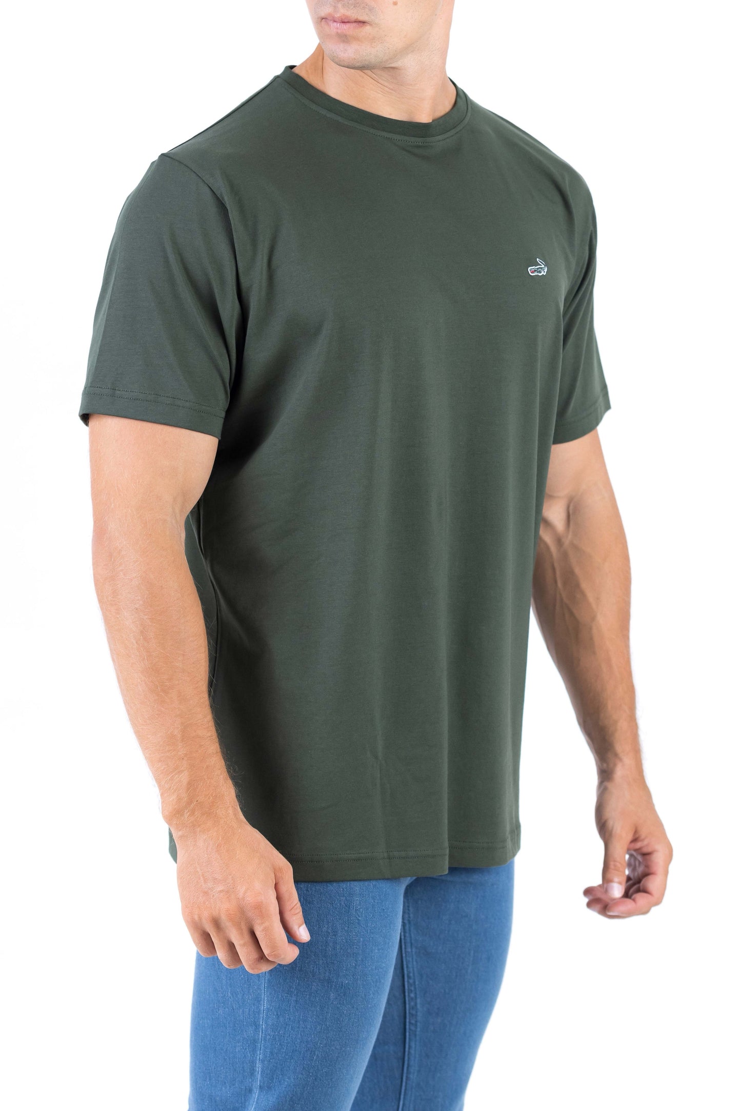Crocodile Crew Neck Single Jersey Regular Fit - Dark Grey