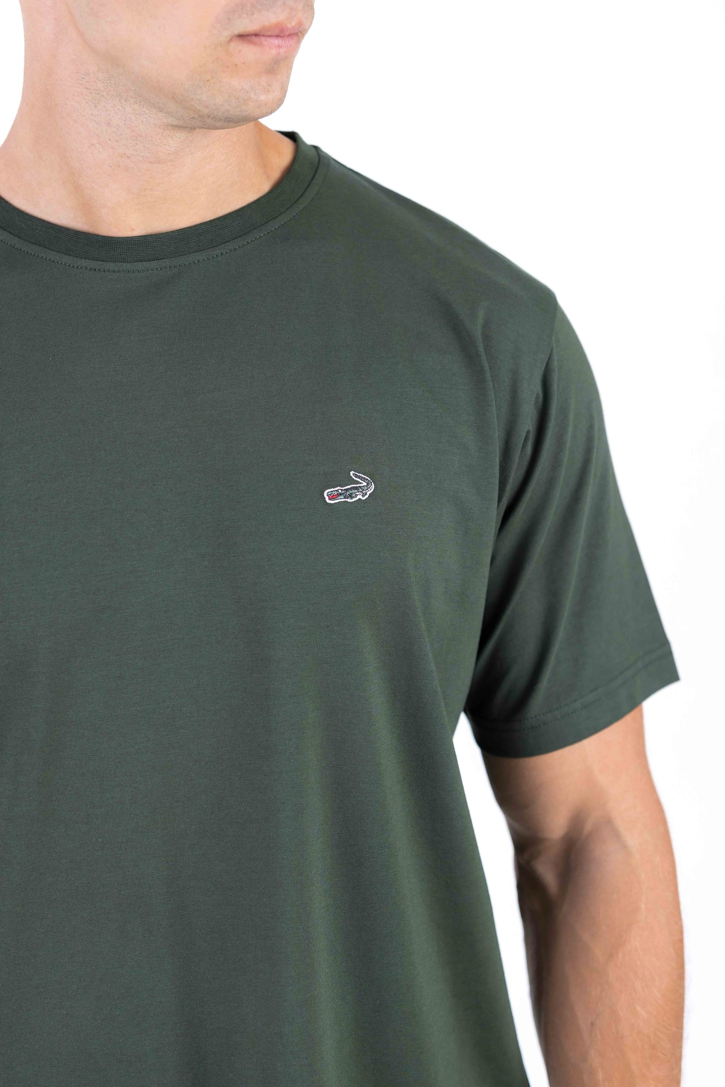 Crocodile Crew Neck Single Jersey Regular Fit - Dark Grey