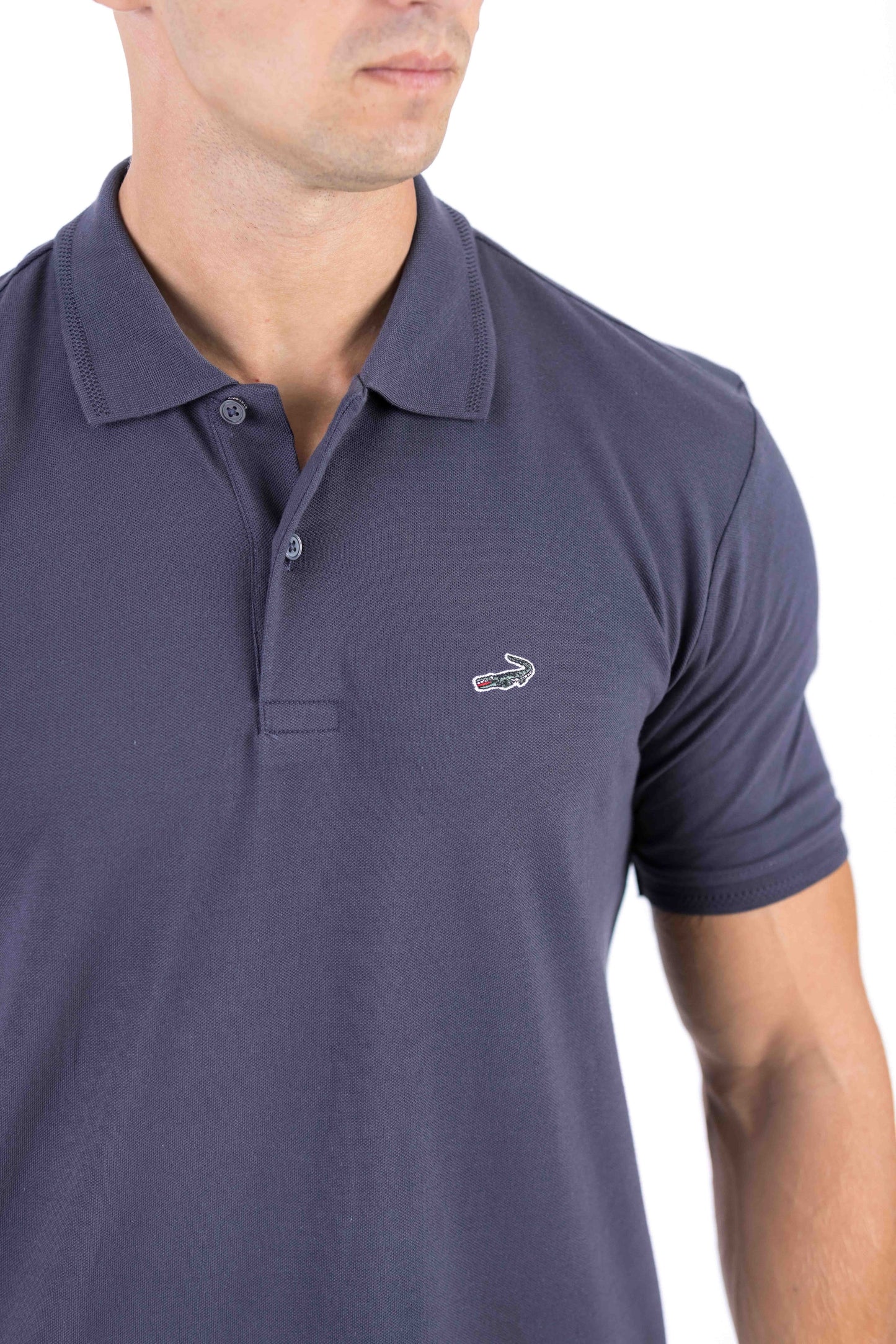 Crocodile Regular Fit Pima Polo - Nine Iron