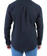 Crocodile Plain Linen  Slim Fit Shirt - Black