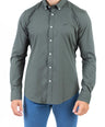 Crocodile Semi Casual Plain Slim Fit Shirt - Posy Green
