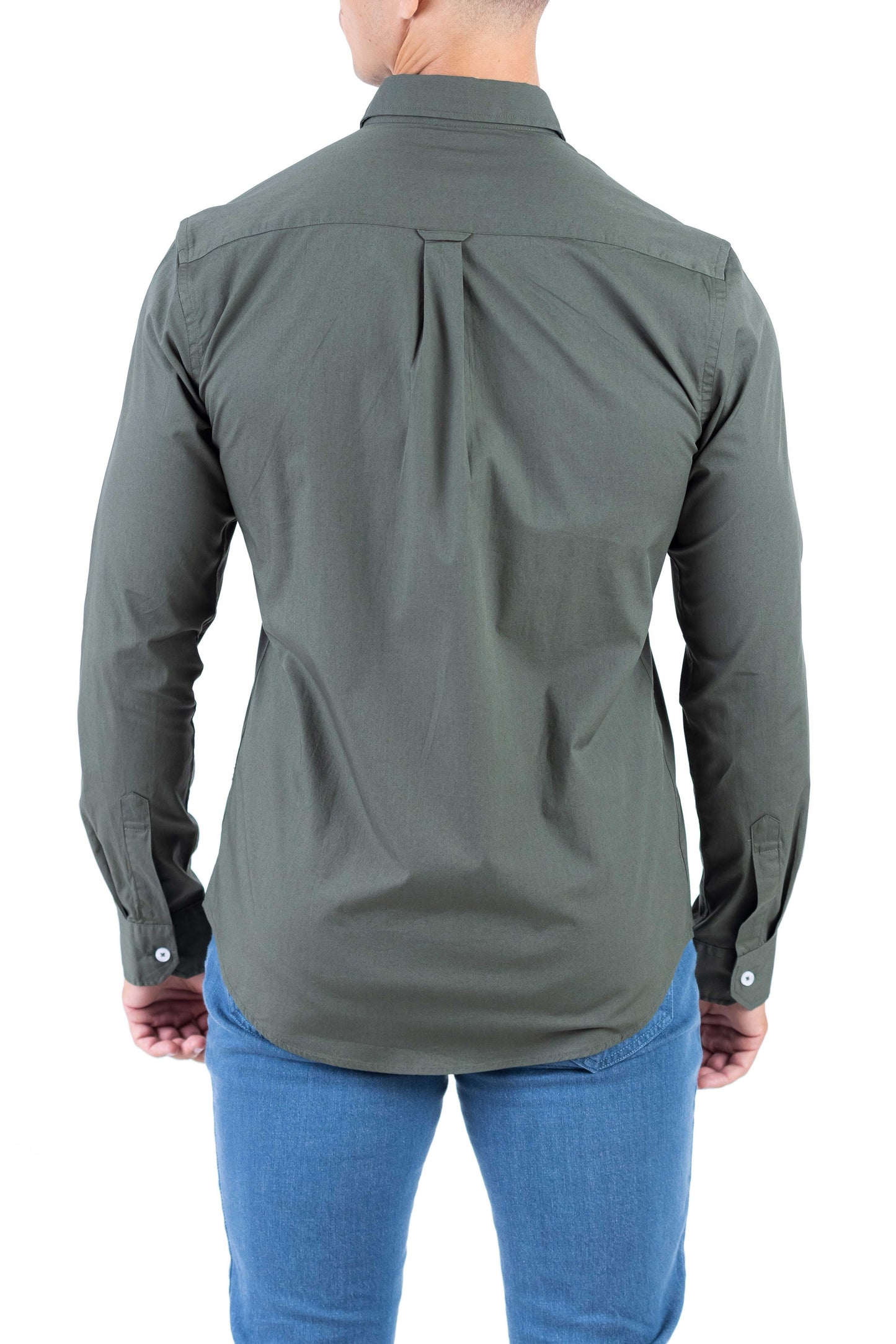 Crocodile Semi Casual Plain Slim Fit Shirt - Posy Green