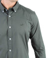 Crocodile Semi Casual Plain Slim Fit Shirt - Posy Green