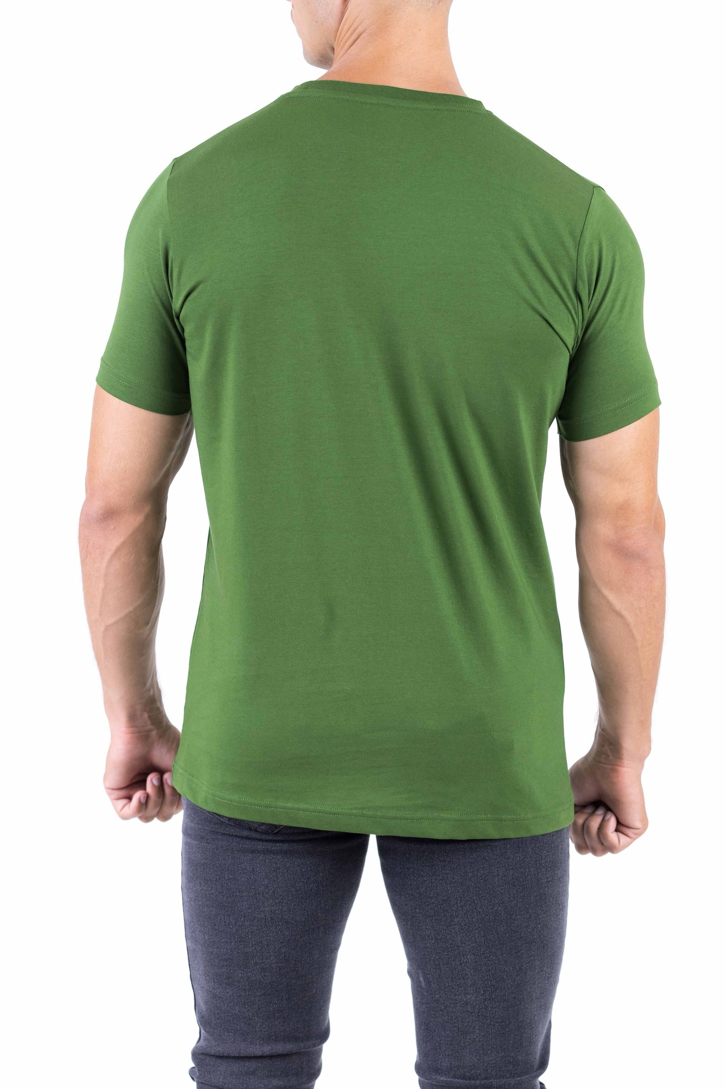 Crocodile Crew Neck Single Jersey Action Fit - Green Storm
