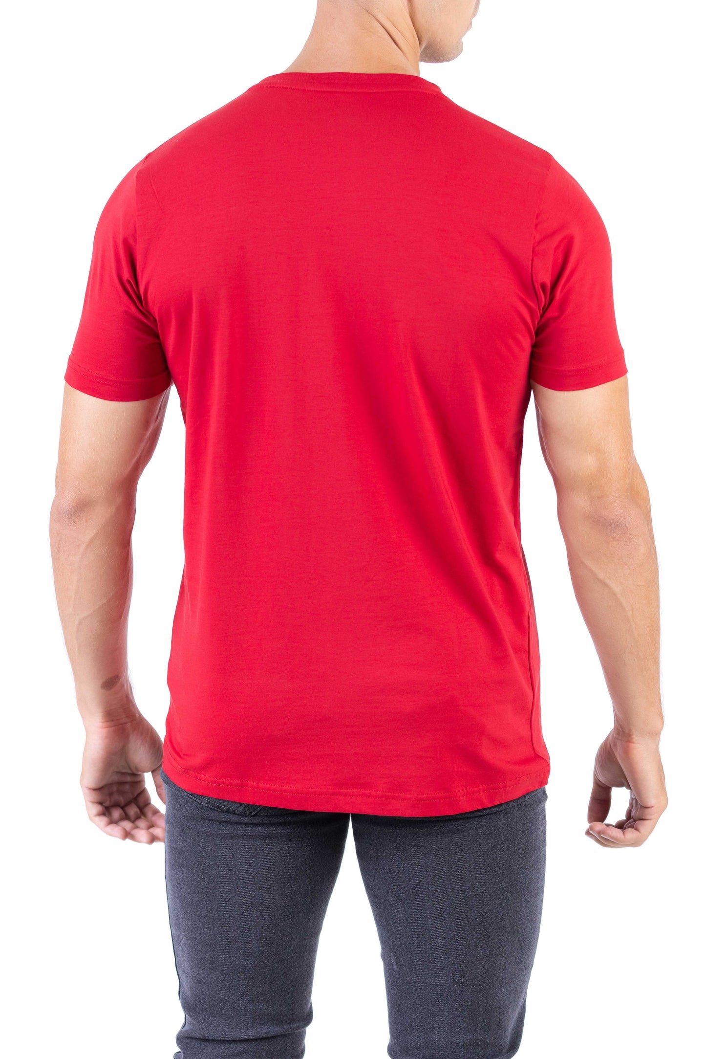 Crocodile Crew Neck Single Jersey Action Fit - Crimson